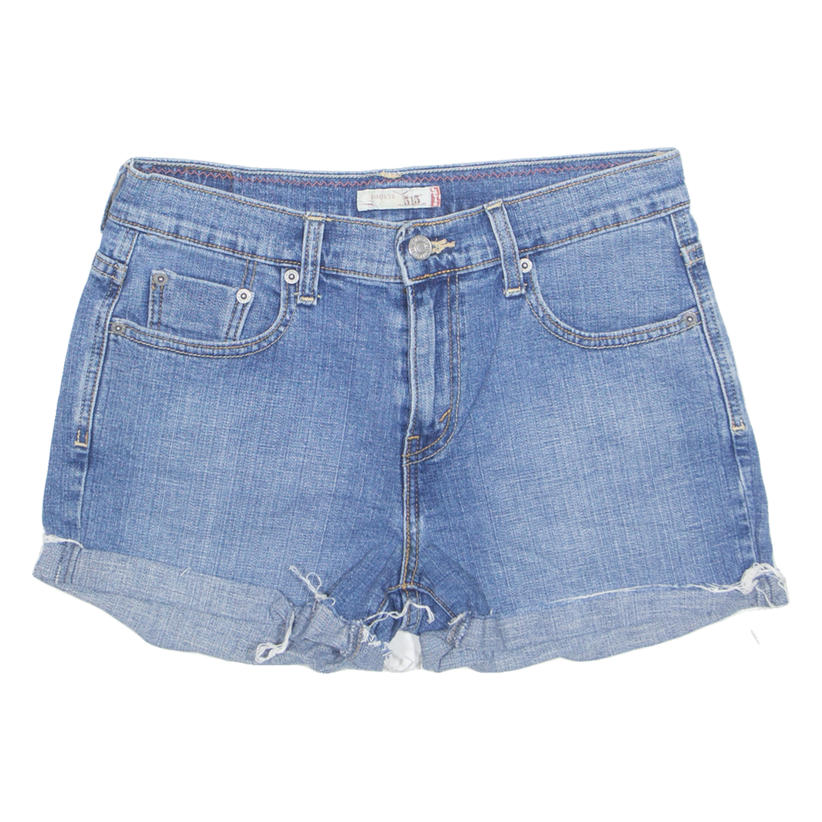 LEVI'S Cut Off Turn Up 515 Womens Denim Shorts Blue S W28 Refurbished - N/A refurbished available on Cerqular