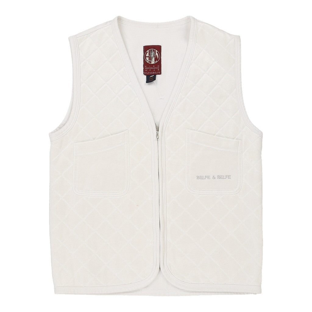 Belfe Gilet - Small White Polyester Blend Refurbished - Thrifted (note: this is a term often used to describe second- refurbished available on Cerqular
