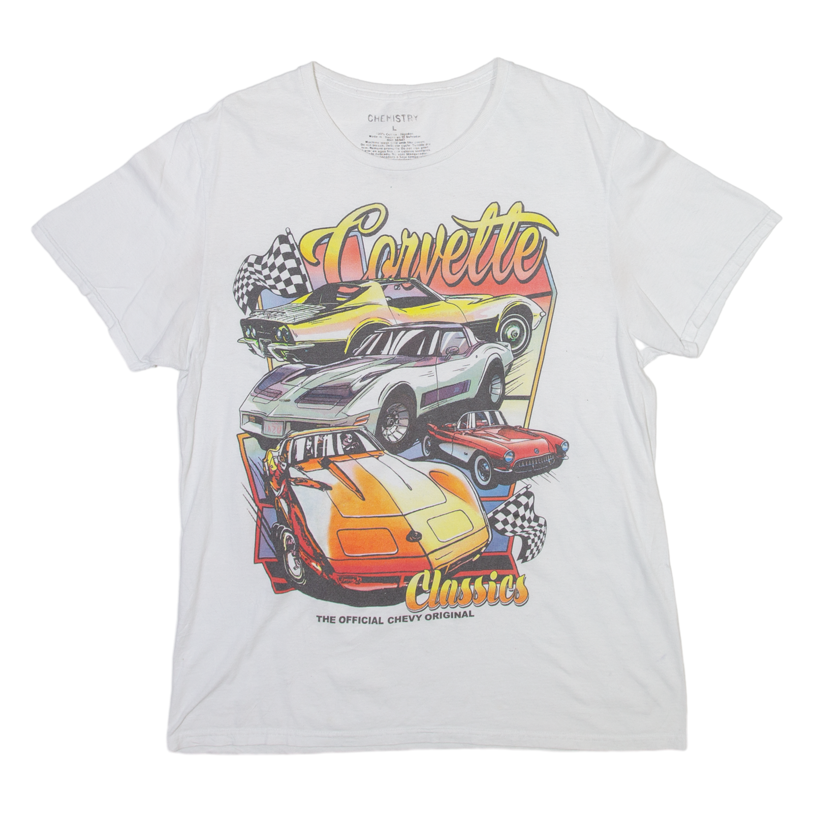 CHEMISTRY Racing Mens T-Shirt White L Refurbished - N/A refurbished available on Cerqular