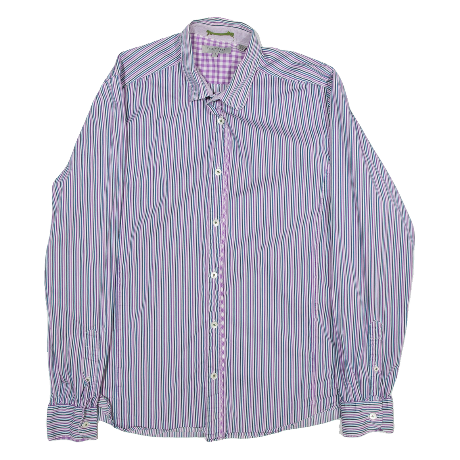 TED BAKER Mens Shirt Purple Striped Long Sleeve M Refurbished - N/A refurbished available on Cerqular