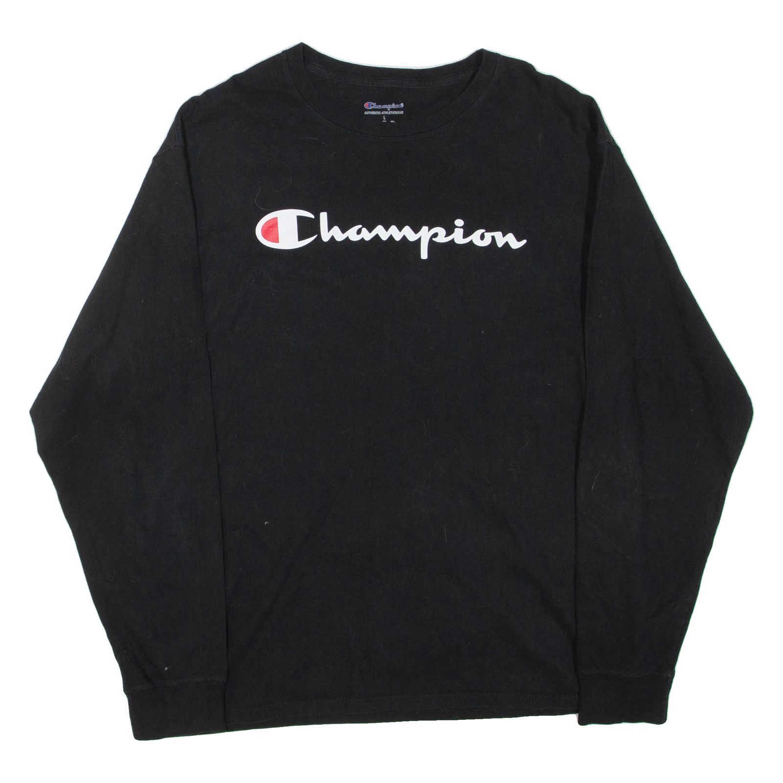 CHAMPION Mens T-Shirt Black Long Sleeve L Refurbished - N/A refurbished available on Cerqular