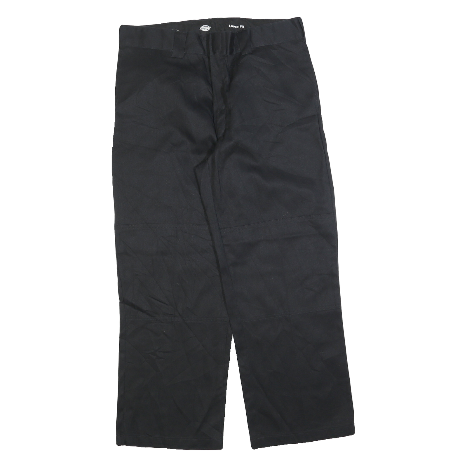 DICKIES Mens Cotton Blend Black Regular Loose Fit Trousers W36 L30 Workwear Refurbished - N/A refurbished available on Cerqular