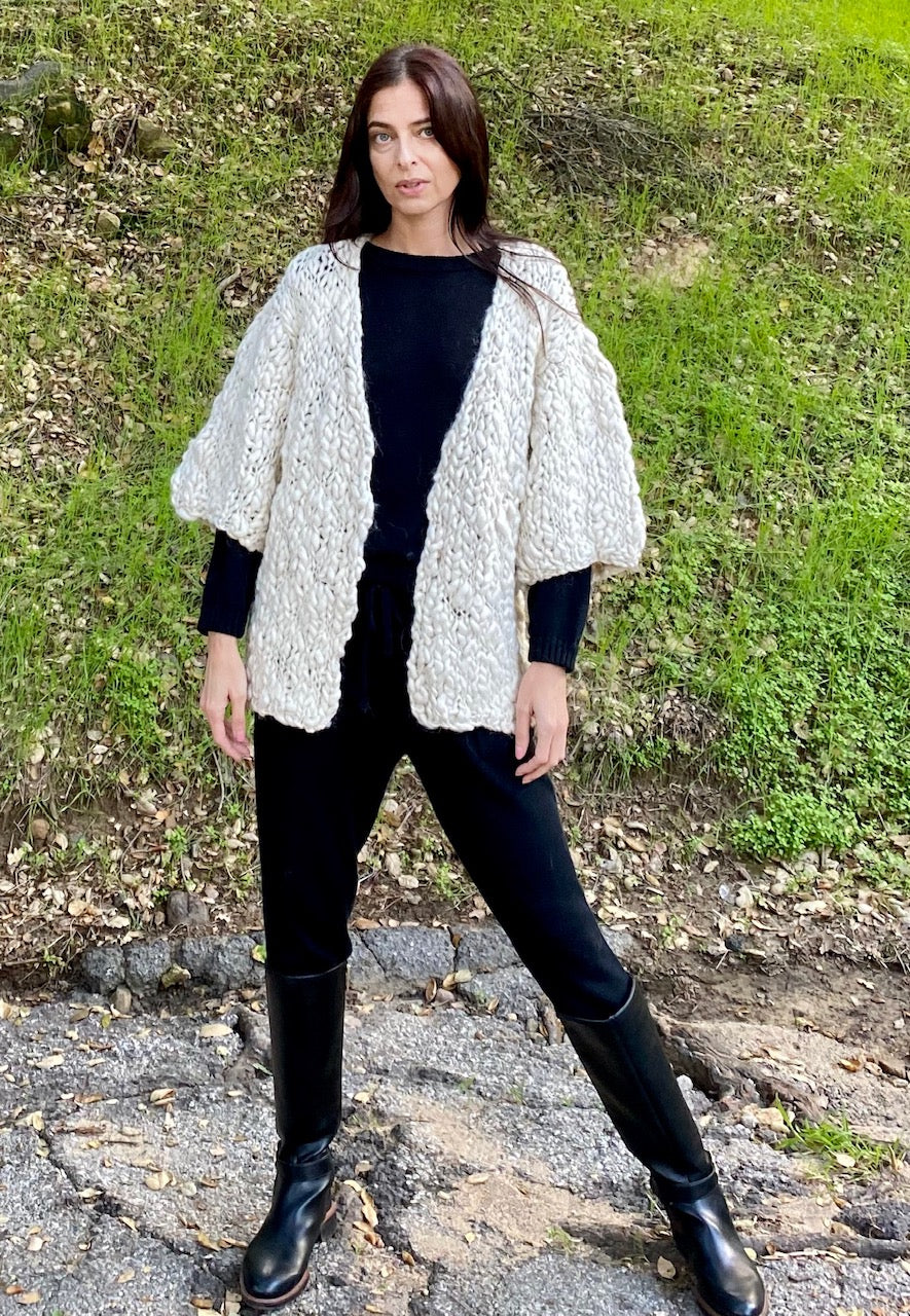 Flammé Hand-Spun Baby Alpaca Cardigan | Size: one size Refurbished - N/A (Note: There is no well-known brand called "AR refurbished available on Cerqular