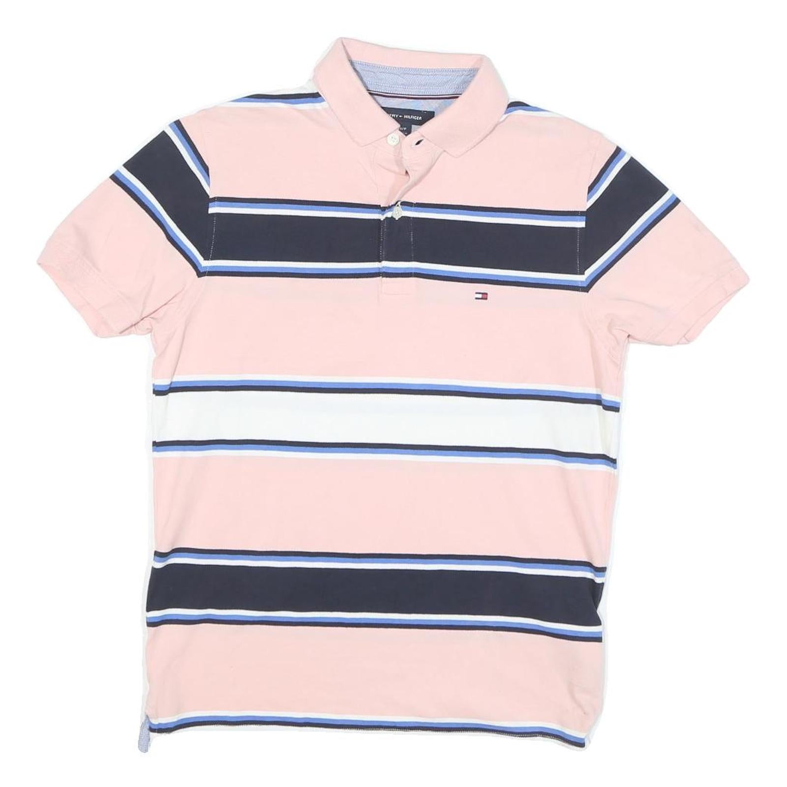 Buy TOMMY HILFIGER Mens Pink & Navy Stripe Short Sleeve Polo Shirt S Casual Summer Refurbished - $38.99 TOMMY HILFIGER Mens Pink & Navy Stripe Short Sleeve Polo Shirt S Casual Summer Refurbished - N/A refurbished available on Cerqular