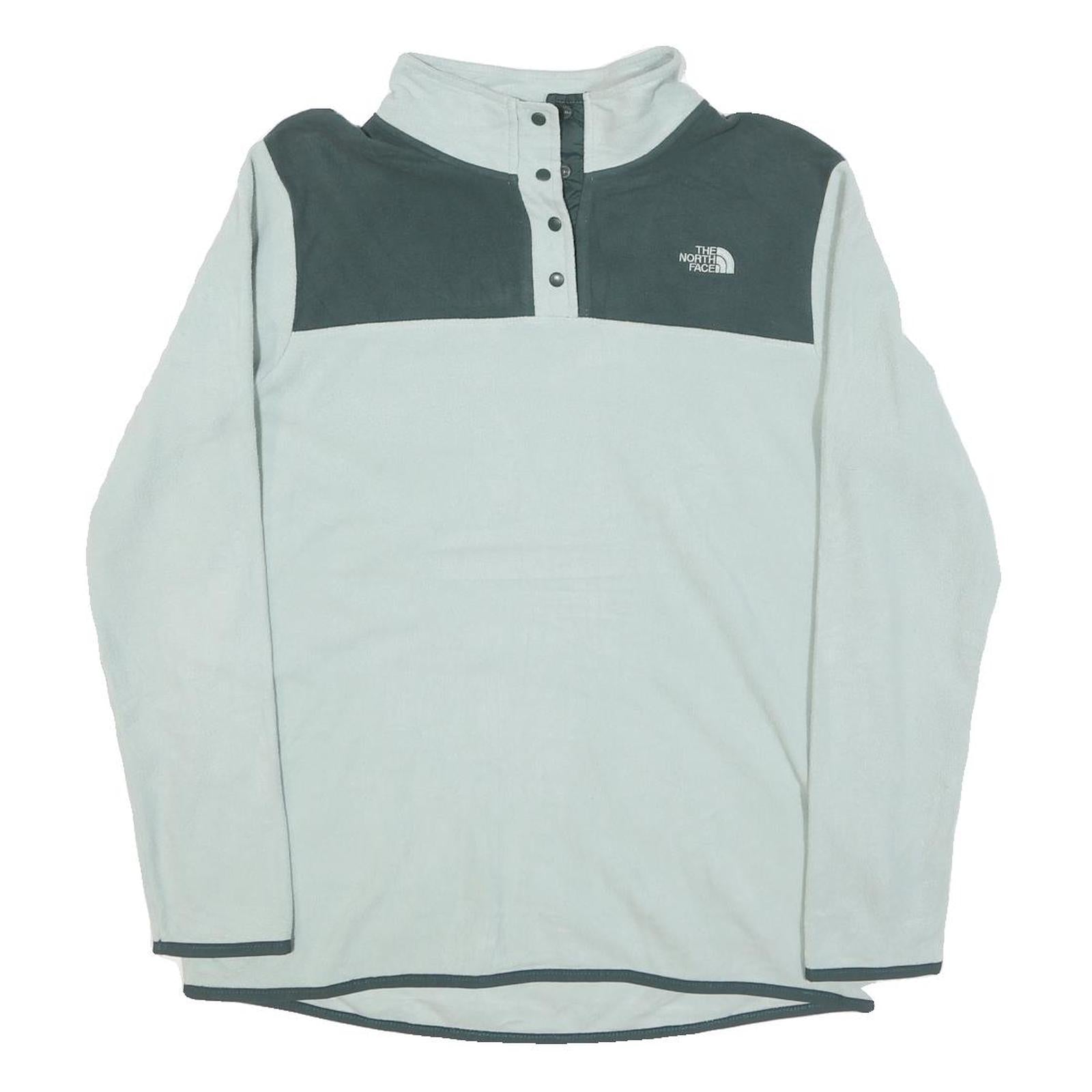 THE NORTH FACE Womens White & Dark Grey Plain Pullover Crew Neck Polyester Blend Refurbished - N/A refurbished available on Cerqular