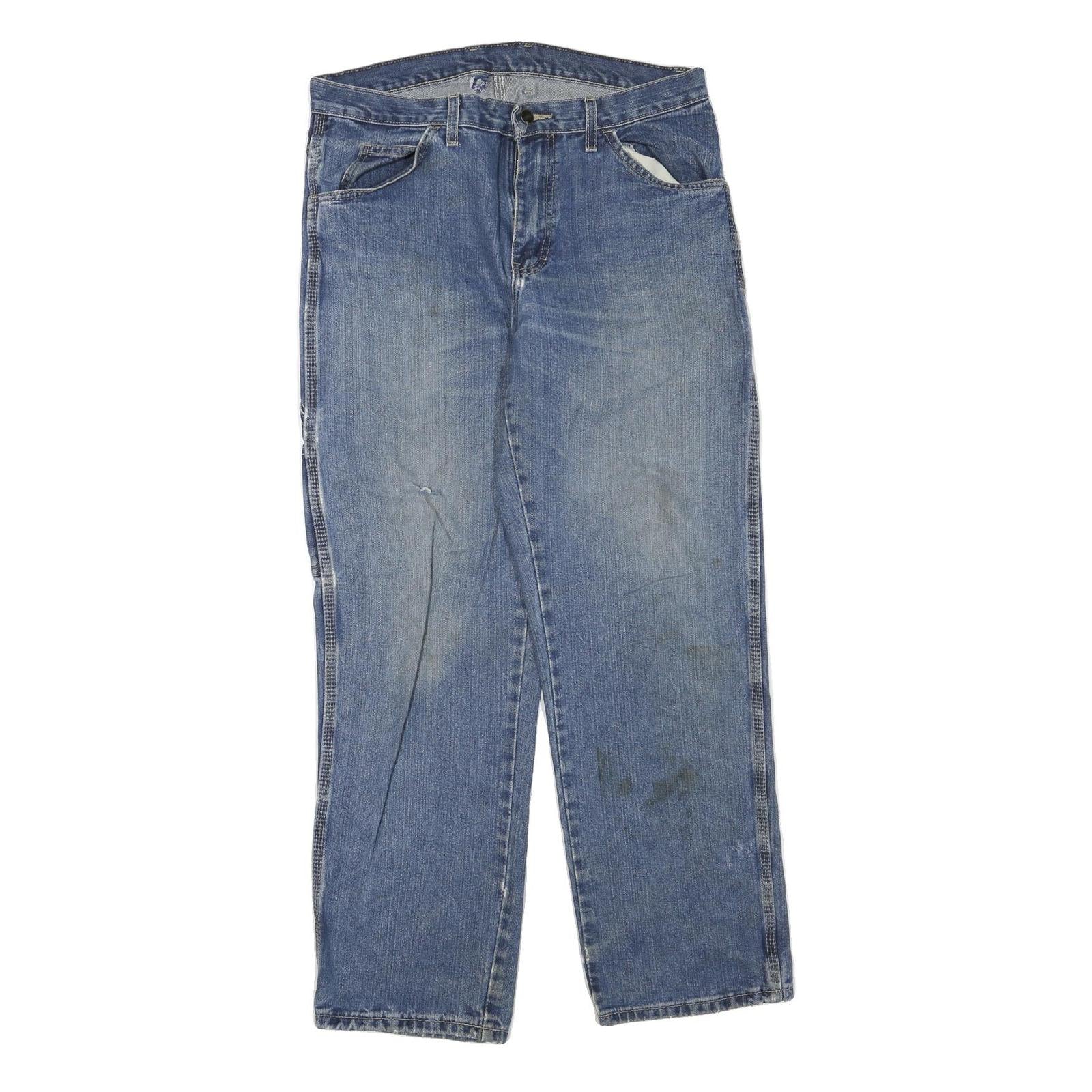 DICKIES Mens Blue Regular Fit Straight Leg Denim W34 L30 Workwear Zip Jeans Refurbished - N/A refurbished available on Cerqular