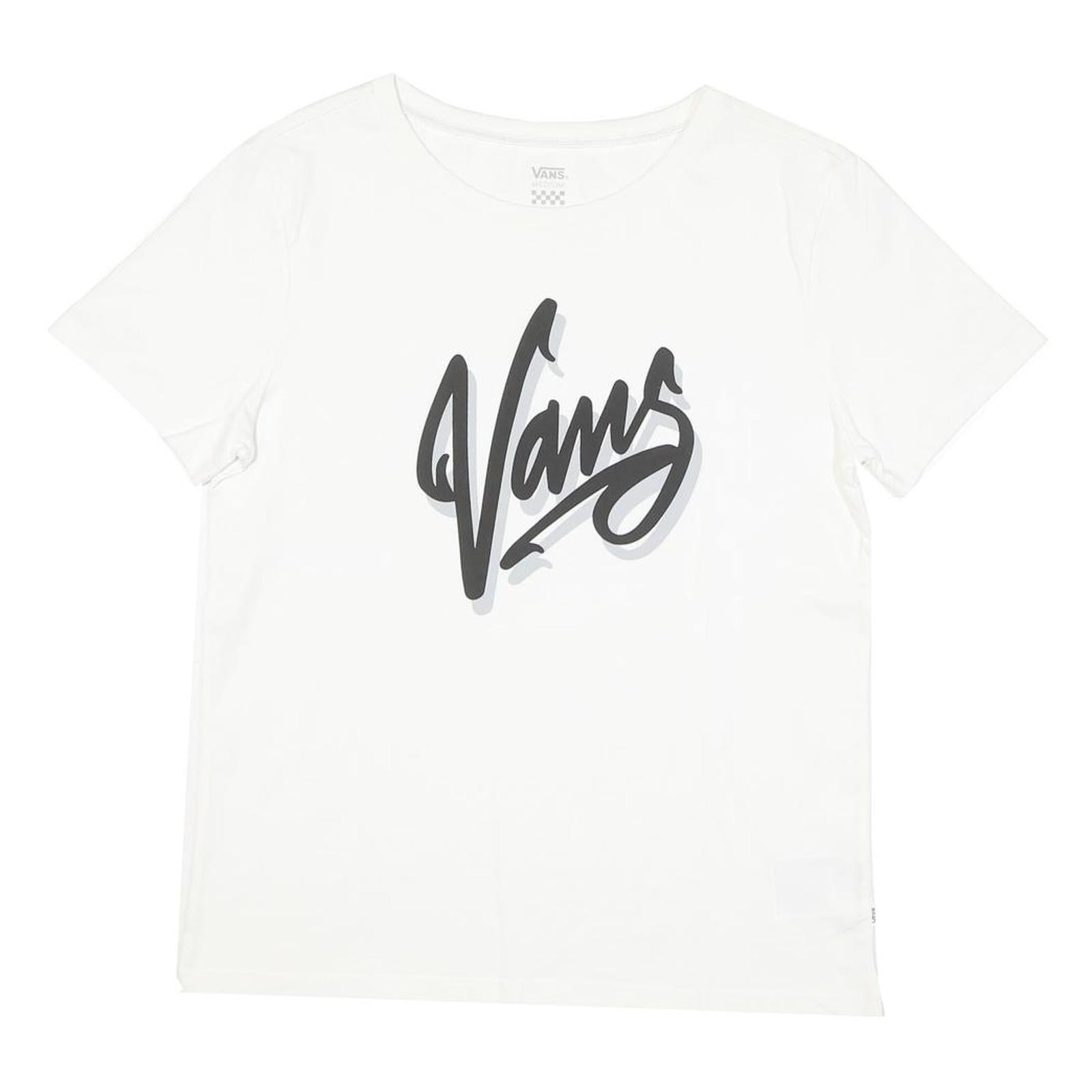 VANS Mens White Black Logo Graphic T-Shirt M Short Sleeve Crew Neck Casual Refurbished - N/A refurbished available on Cerqular