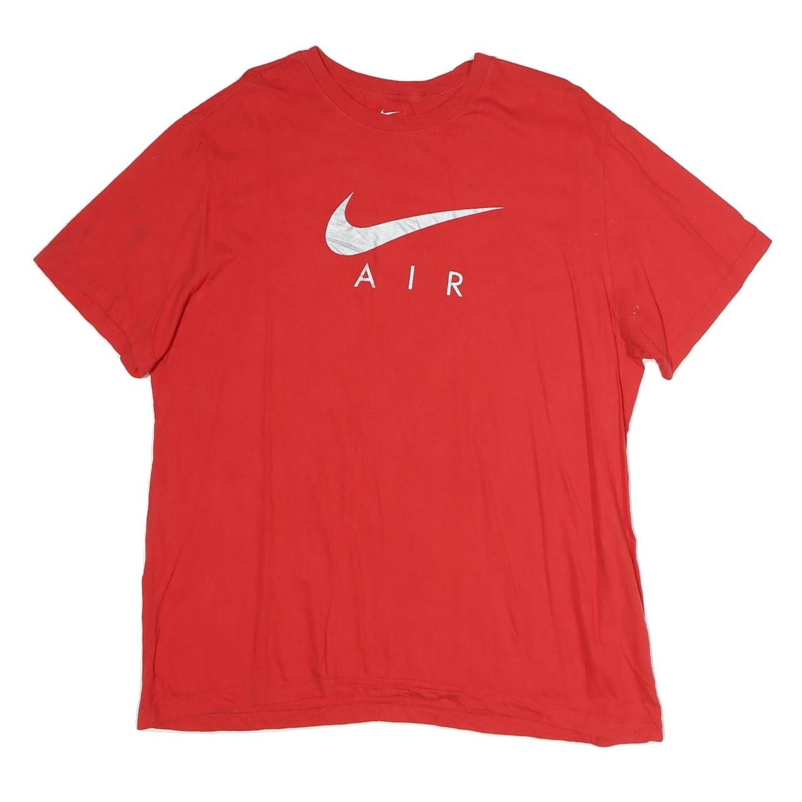 NIKE Mens Red Air Graphic T-Shirt XL Short Sleeve Crew Neck Casual Cotton Refurbished - N/A refurbished available on Cerqular