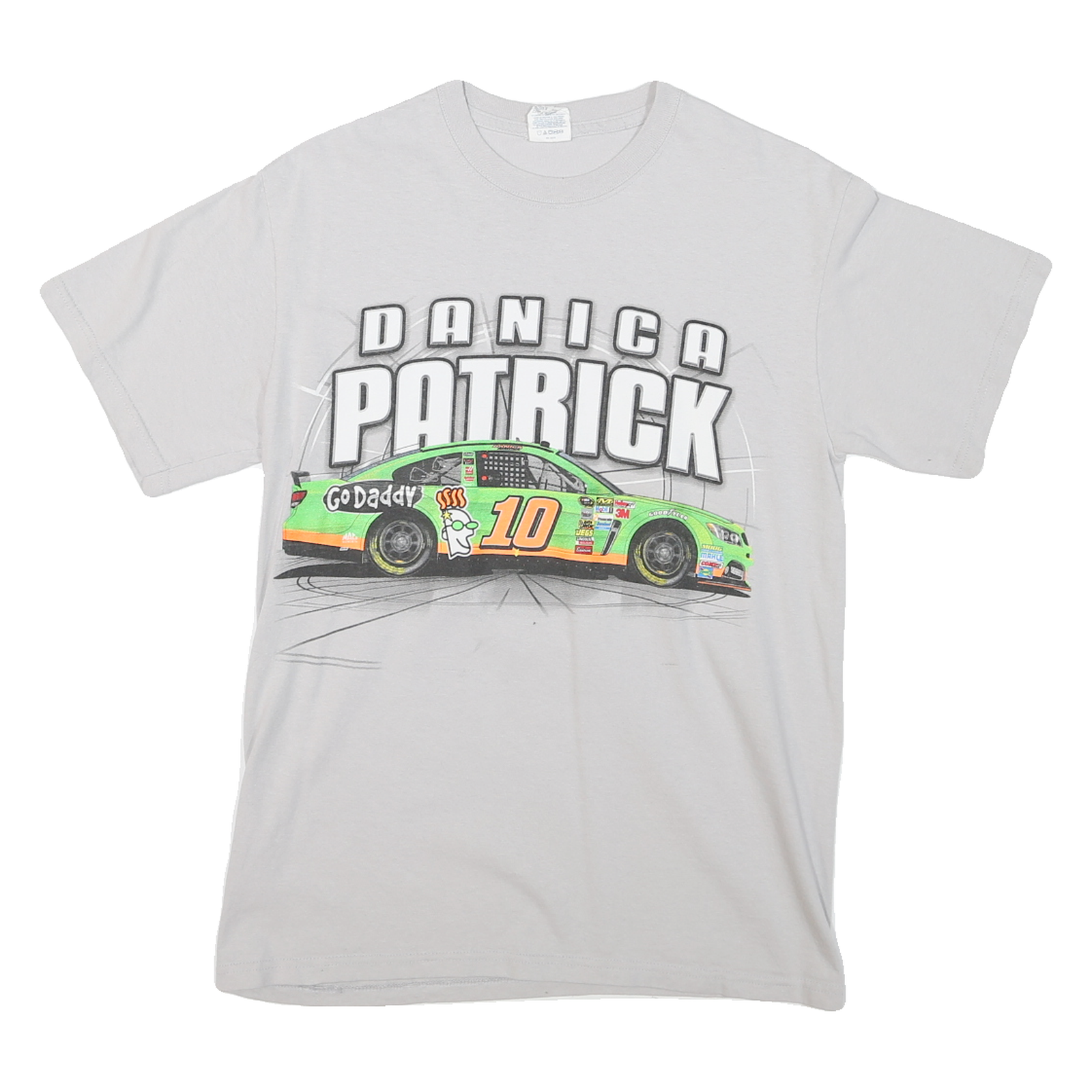 Mens White Danica Patrick Racing Graphic T-Shirt M Short Sleeve Crew Neck Refurbished - N/A refurbished available on Cerqular