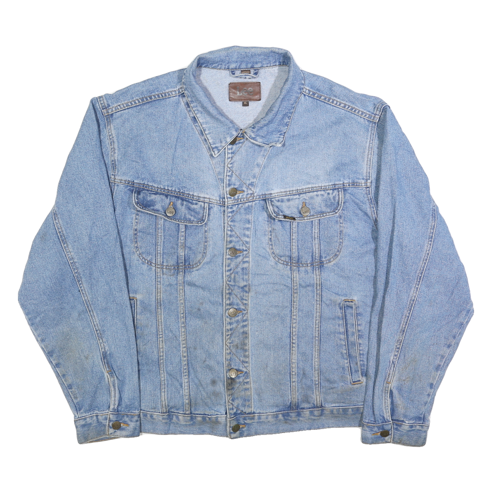 Buy LEE Mens Blue Denim Cotton Classic Button XL Plain Jacket Casual Retro Refurbished - $51.99 LEE Mens Blue Denim Cotton Classic Button XL Plain Jacket Casual Retro Refurbished - N/A refurbished available on Cerqular