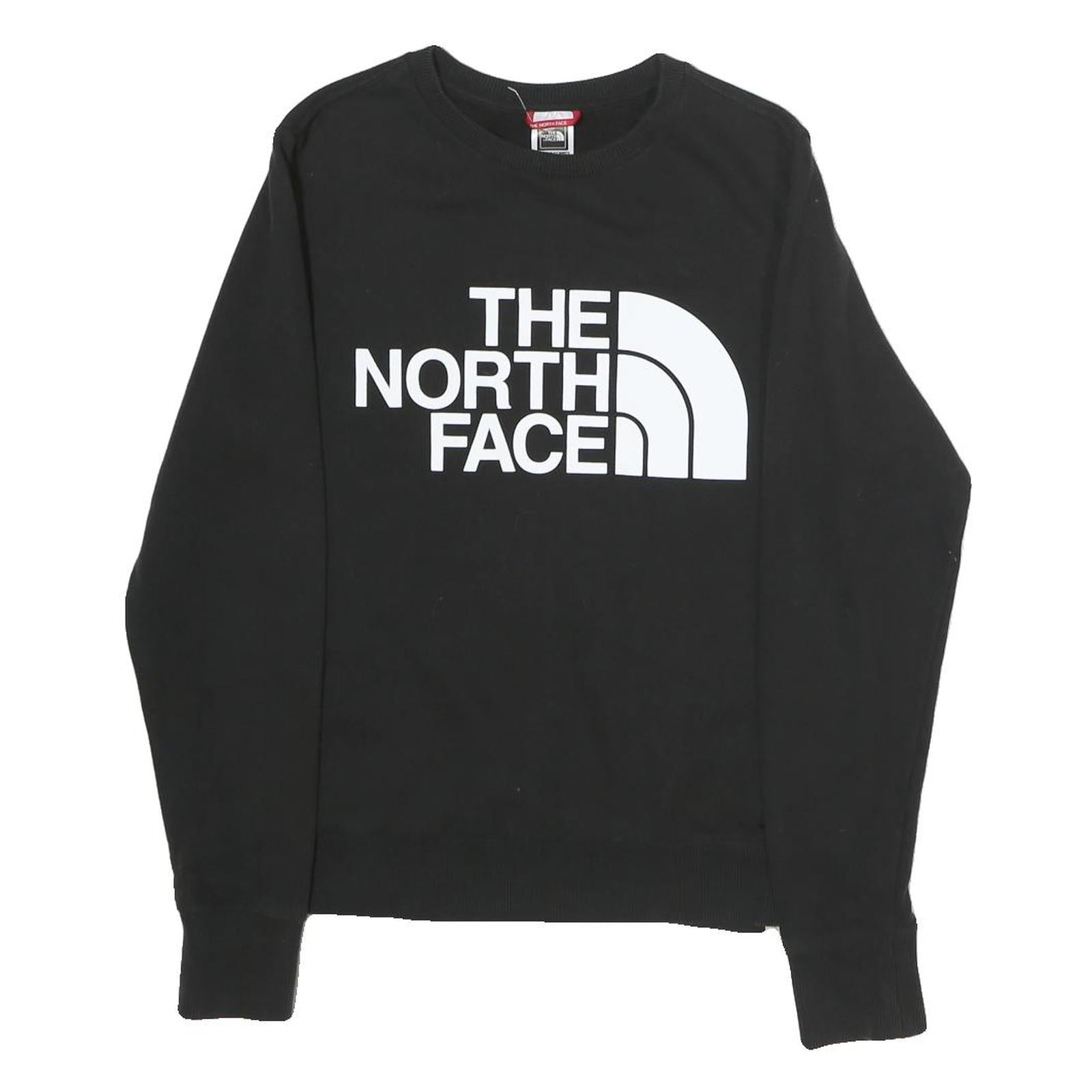THE NORTH FACE Womens Black Sweatshirt Crew Neck S Logo Printed Cotton Pullover Refurbished - N/A refurbished available on Cerqular