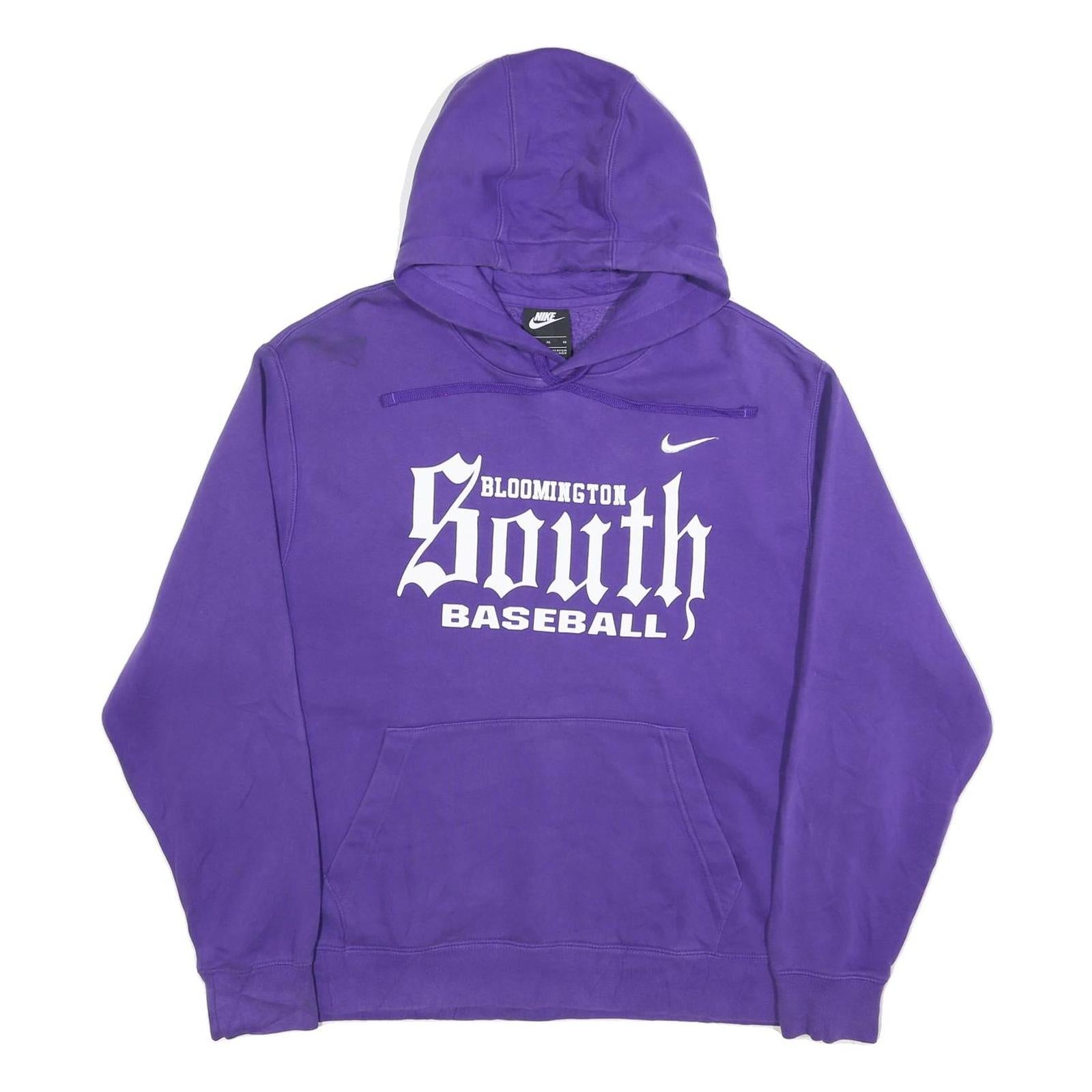 NIKE Mens Purple Bloomington South Baseball Hoodie XL Cotton Blend Pullover Refurbished - N/A refurbished available on Cerqular