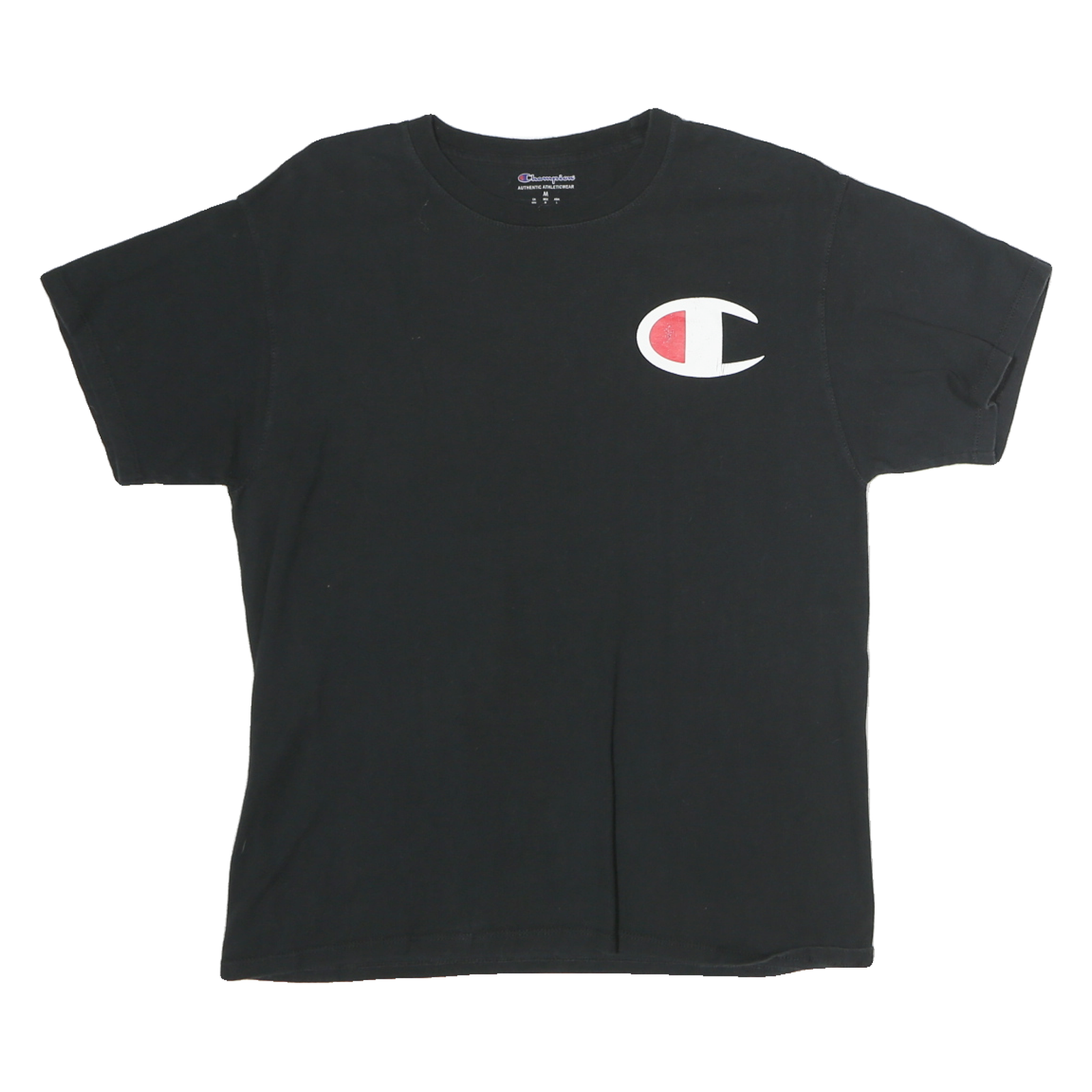 CHAMPION Mens Black Graphic T-Shirt M Short Sleeve Crew Neck Logo Print Refurbished - N/A refurbished available on Cerqular