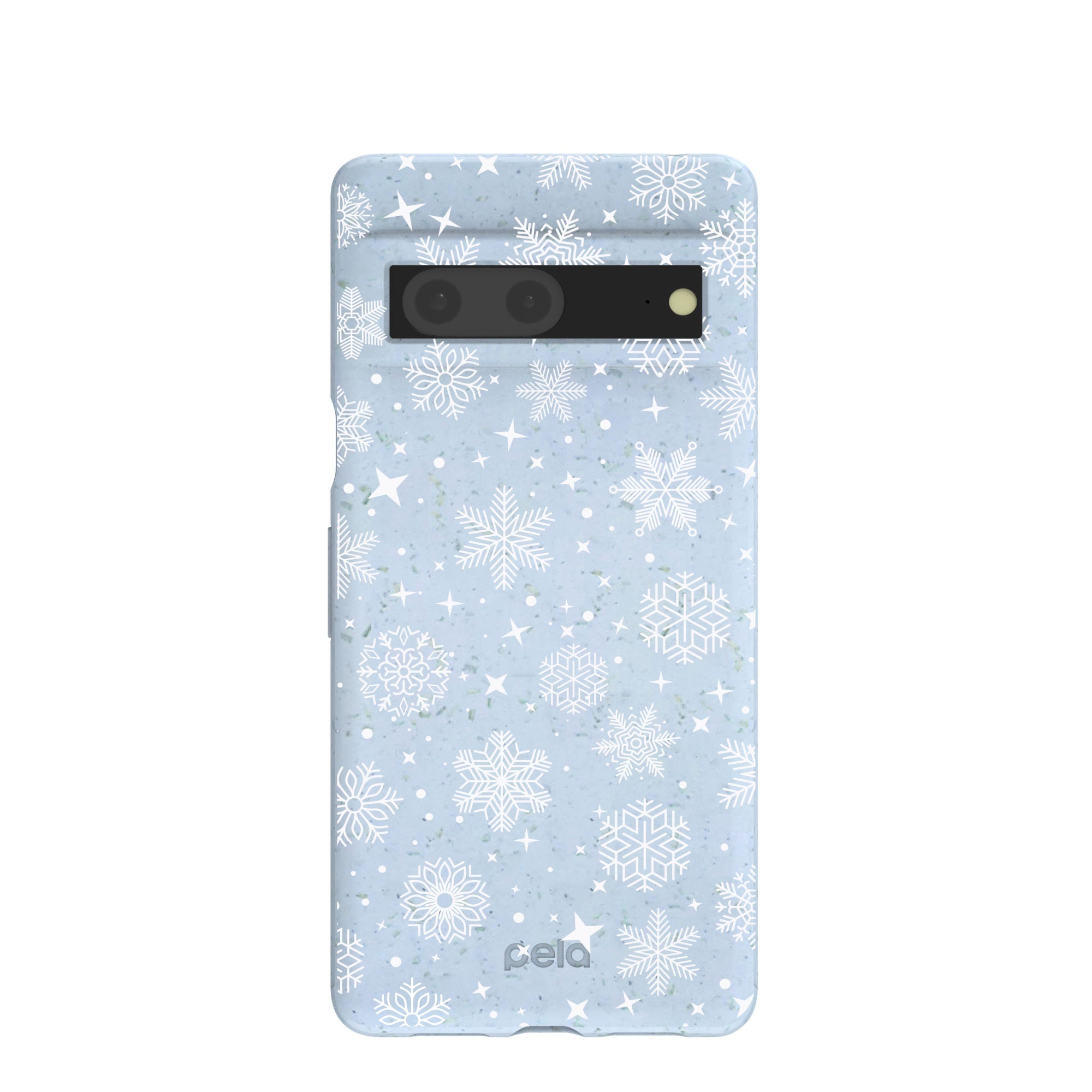 Powder Blue Let it Snow Google Pixel 7 Case Refurbished - Pela Case refurbished available on Cerqular