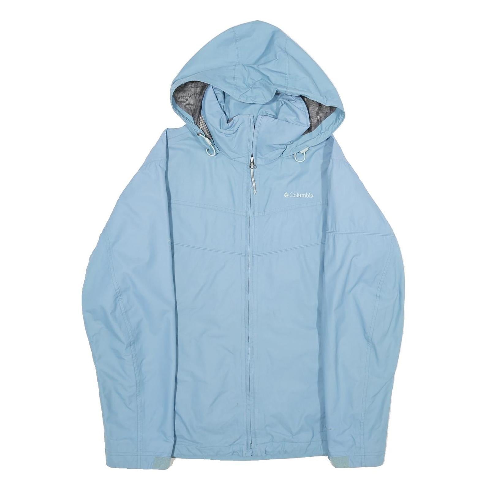 COLUMBIA Womens Blue Nylon Outdoor Hooded Jacket S Zip Lightweight Water Refurbished - N/A refurbished available on Cerqular