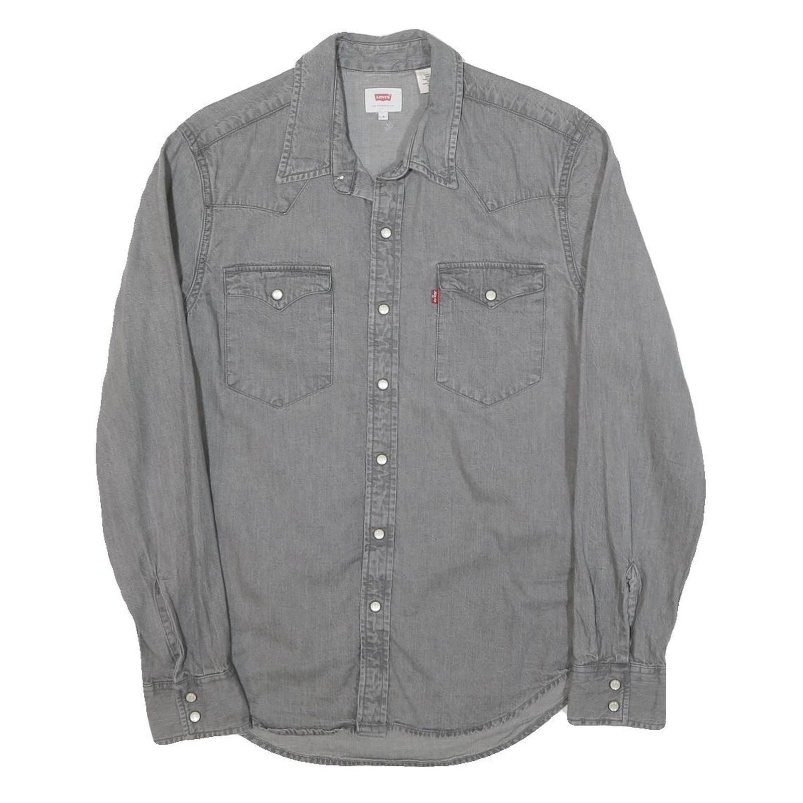 Buy LEVI'S Mens Grey Denim Shirt S Button Long Sleeve Casual Cotton Blend Refurbished - $41.59 LEVI'S Mens Grey Denim Shirt S Button Long Sleeve Casual Cotton Blend Refurbished - N/A refurbished available on Cerqular