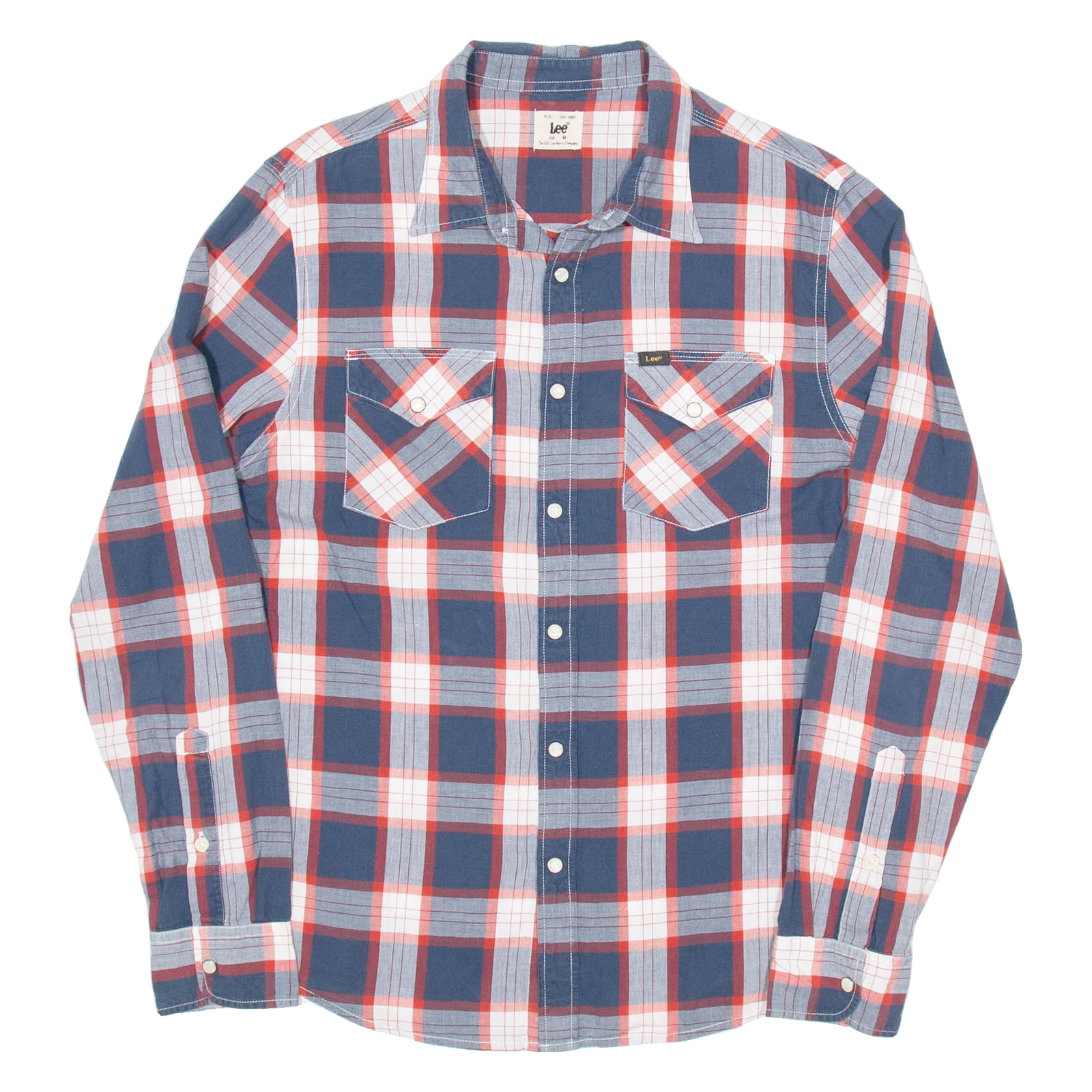 LEE Mens Shirt Blue Check Long Sleeve M Refurbished - N/A refurbished available on Cerqular