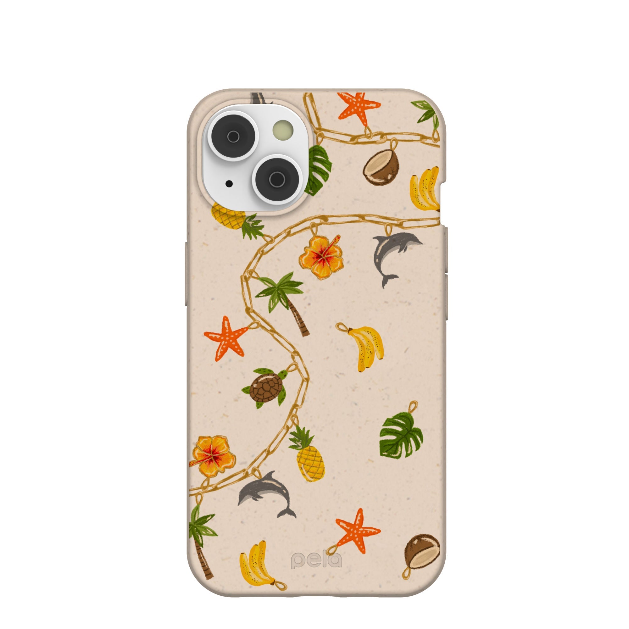 Seashell Island Charms iPhone 14/16e Case Refurbished - Pela Case refurbished available on Cerqular