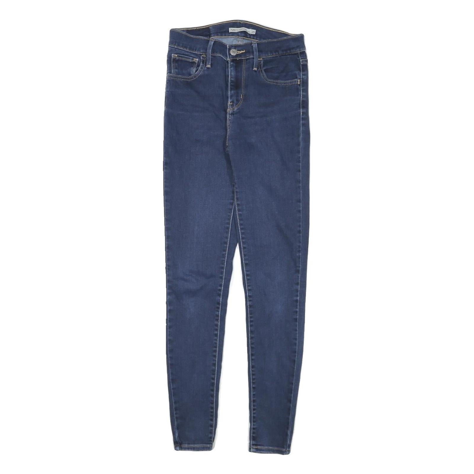 LEVI'S Womens Slim Blue Denim Slim Jeans W25 L29 Classic Cotton Blend Zip Refurbished - N/A refurbished available on Cerqular