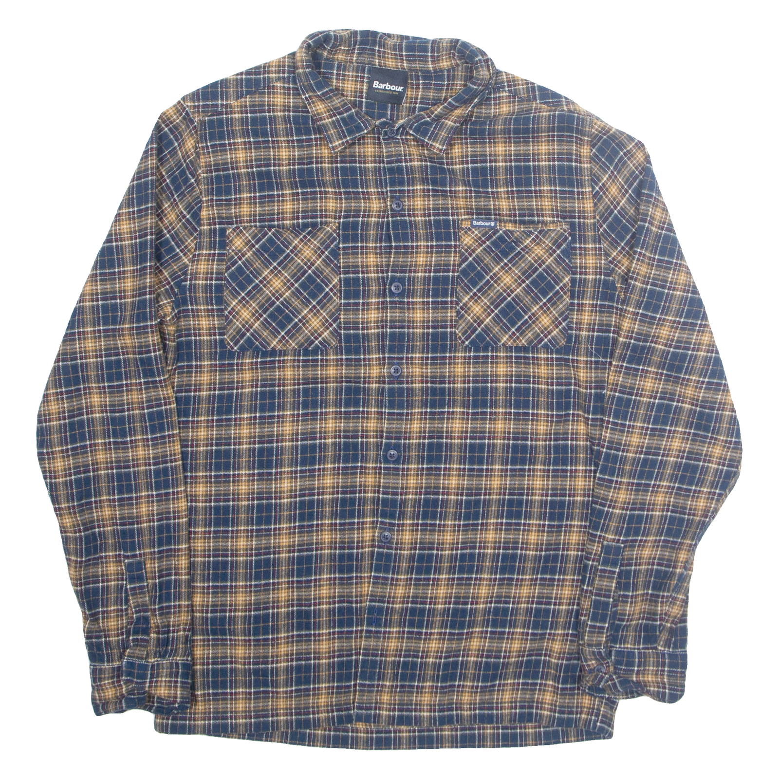 BARBOUR Mens Shirt Blue Check Long Sleeve XS Refurbished - N/A refurbished available on Cerqular