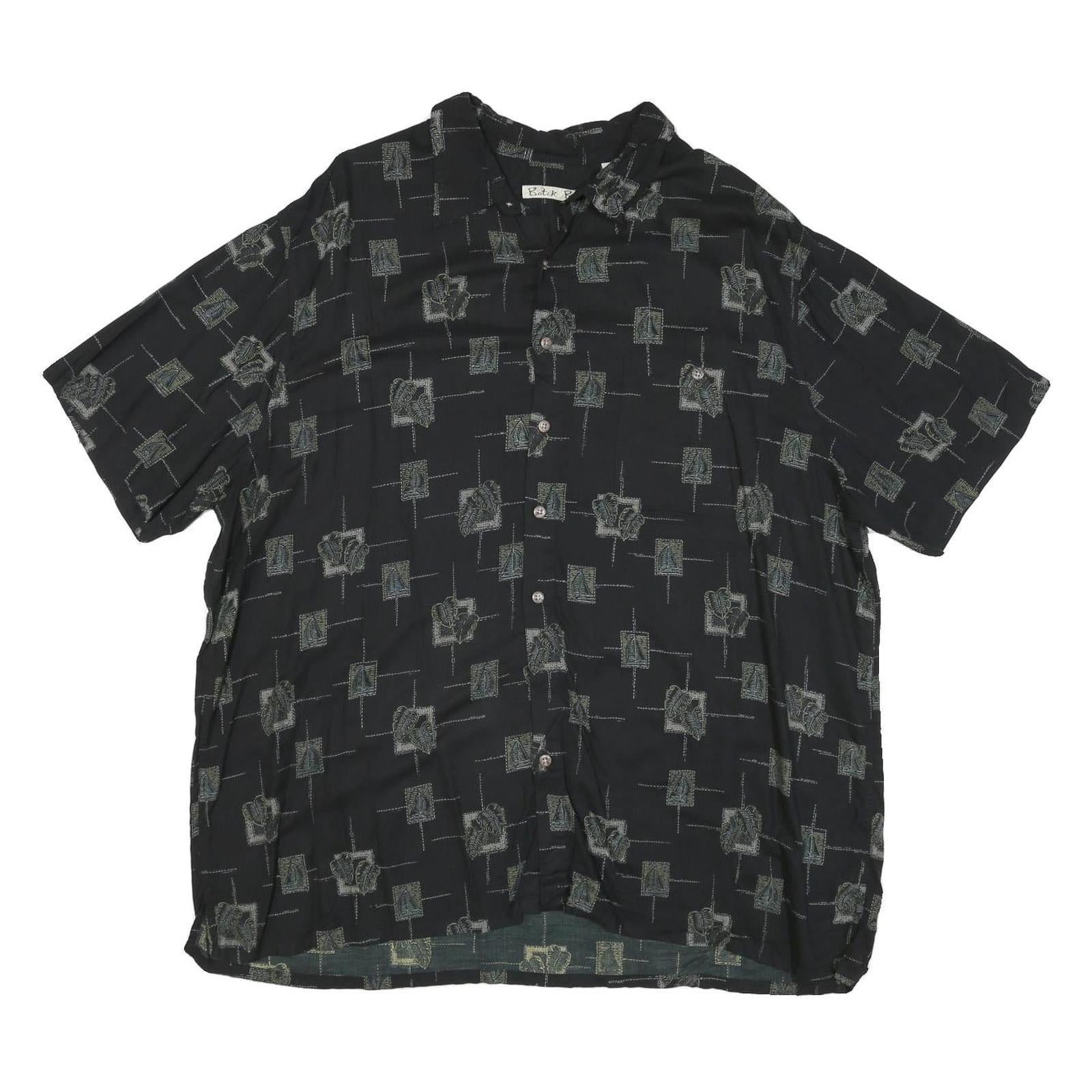 BATICK BAY Mens Black Pattern Rayon Shirt 2XL Casual Lightweight Summer Wear Refurbished - N/A refurbished available on Cerqular