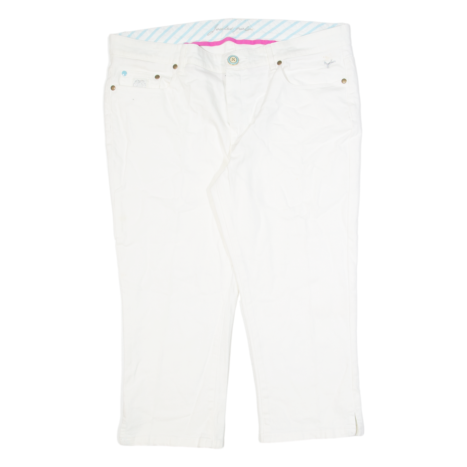 JOULES 3/4 Length Womens Jeans White Slim Straight W38 L22 Refurbished - N/A refurbished available on Cerqular
