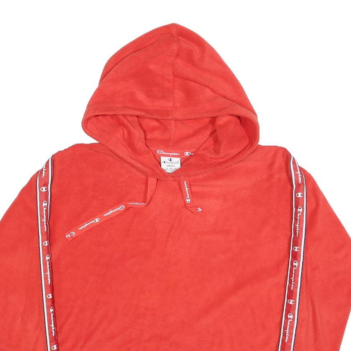 CHAMPION Womens Red Hoodie S Tape Stripe Logo Pullover Drawstring Hood Refurbished - N/A refurbished available on Cerqular