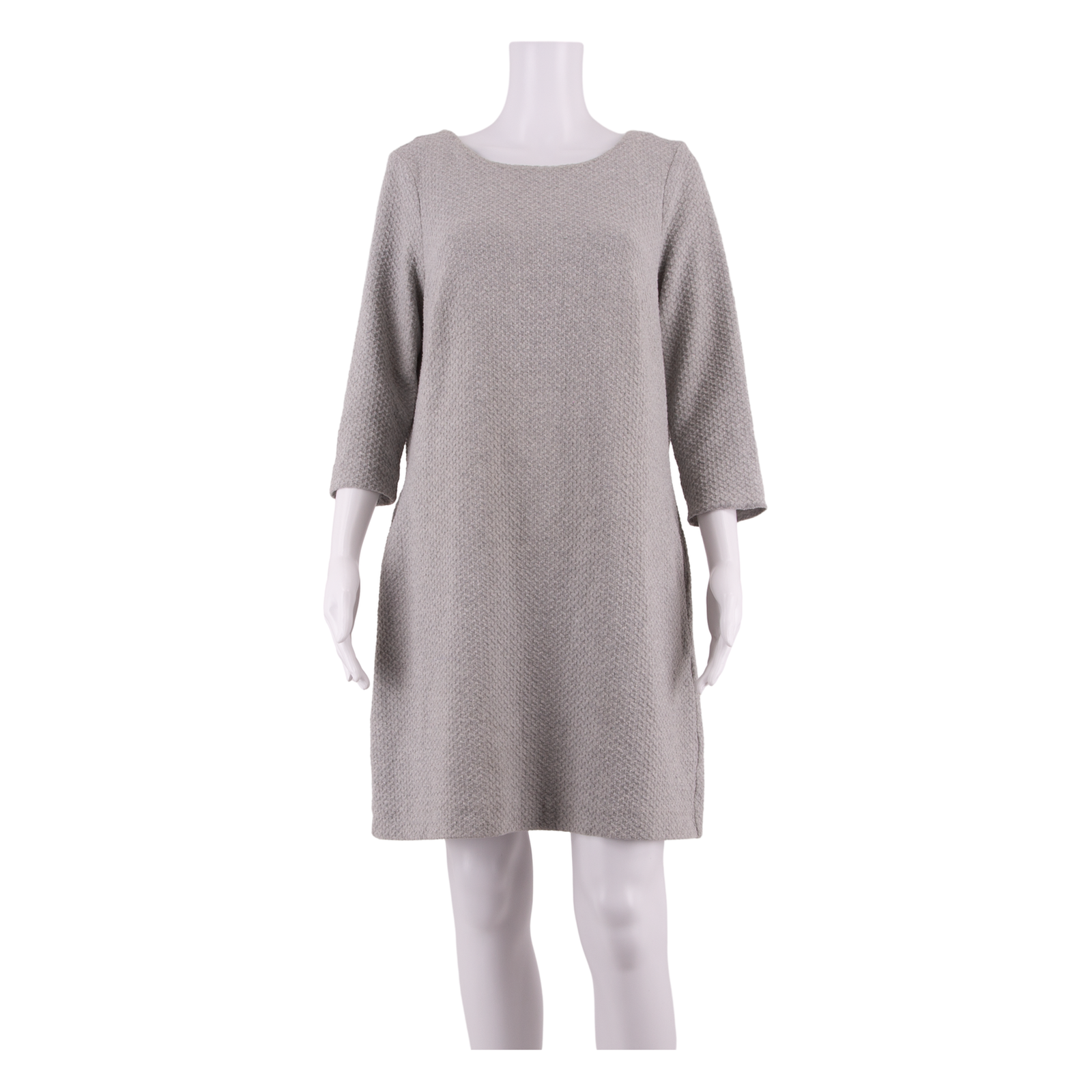 GANNI Womens Fit & Flare Dress Grey Knee Length L Refurbished - N/A refurbished available on Cerqular