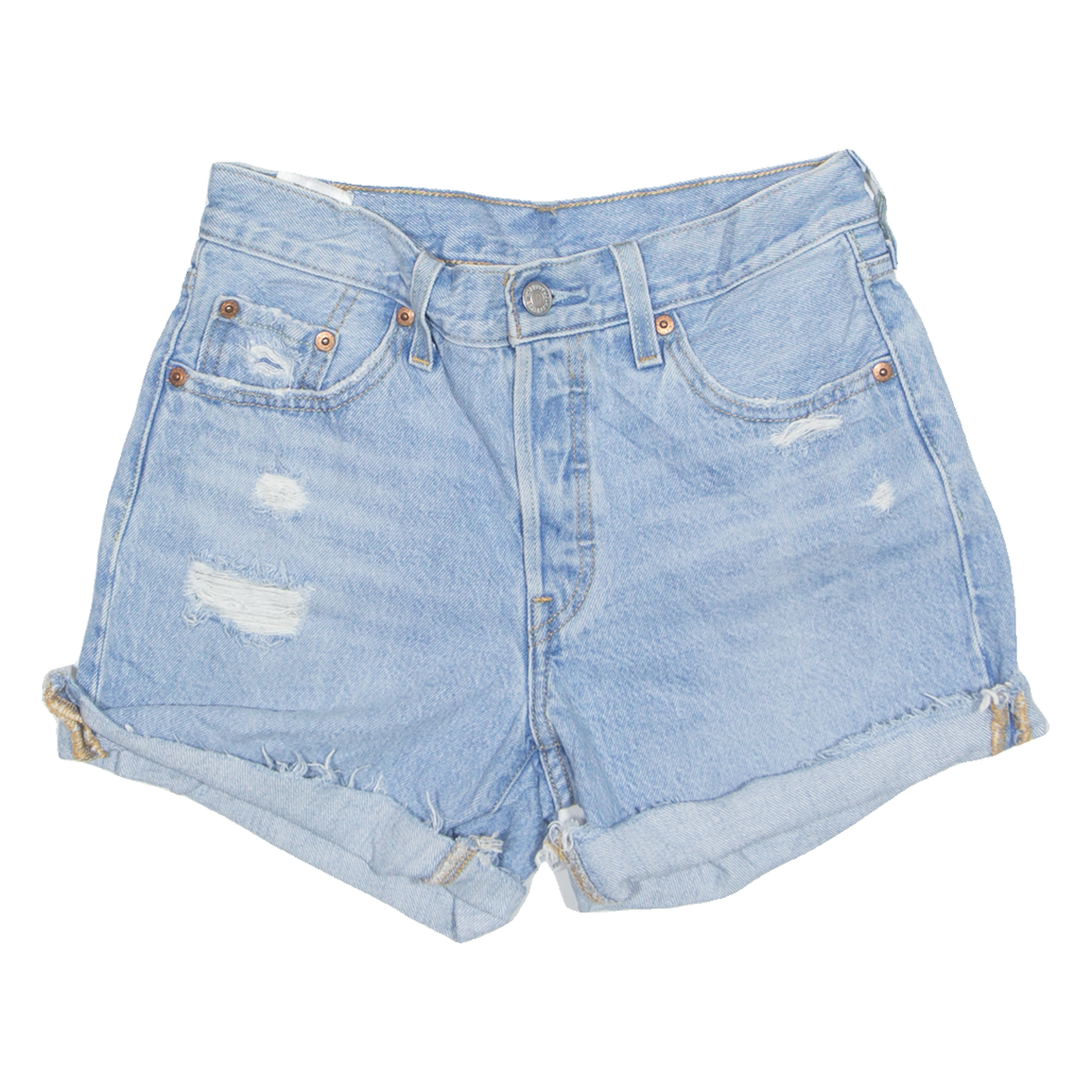LEVI'S 501 Cut Off Turn Up Womens Denim Shorts Blue S W27 Refurbished - N/A refurbished available on Cerqular