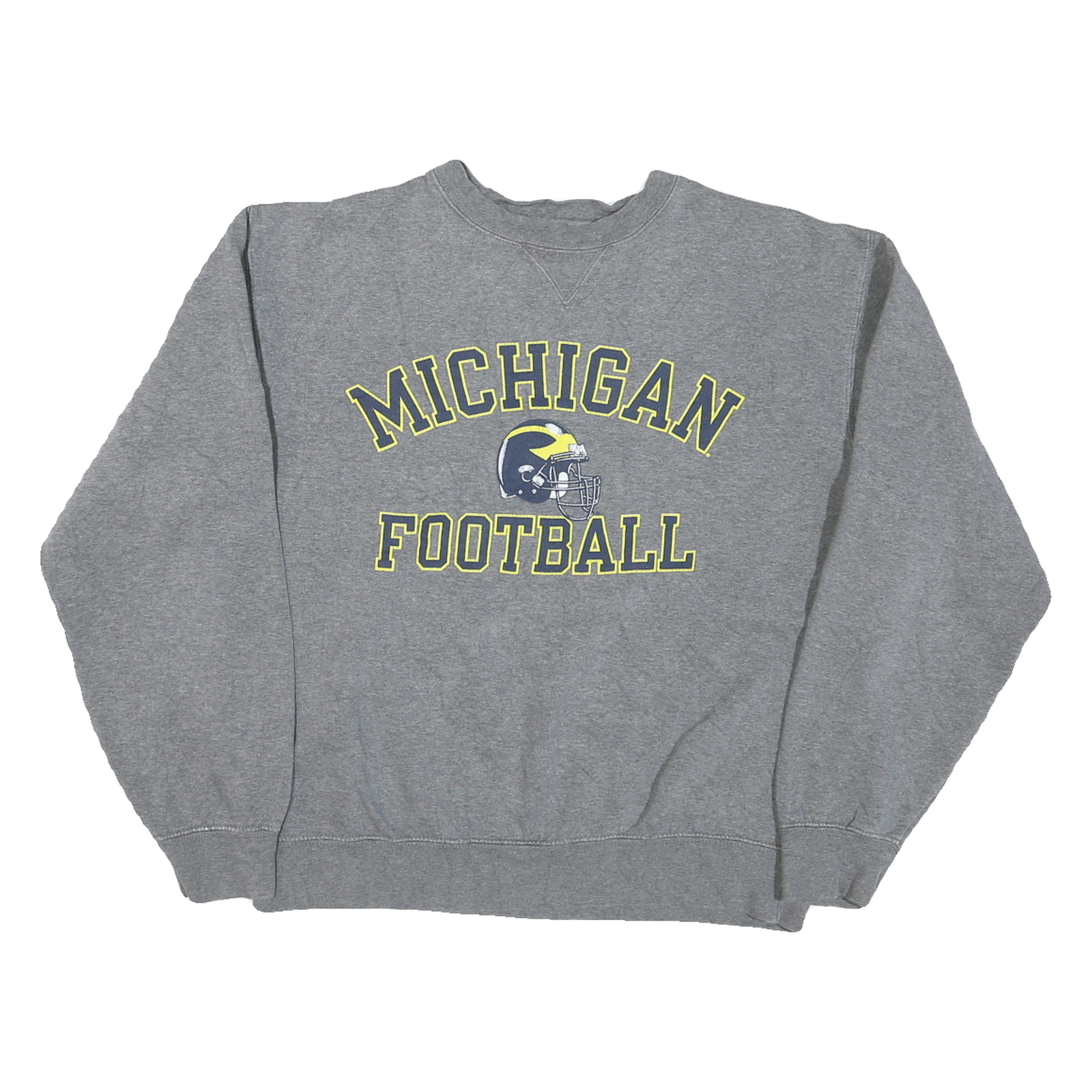 GEAR Mens Grey Michigan Football Crew Neck Sweatshirt M Cotton Blend Casual Refurbished - N/A refurbished available on Cerqular