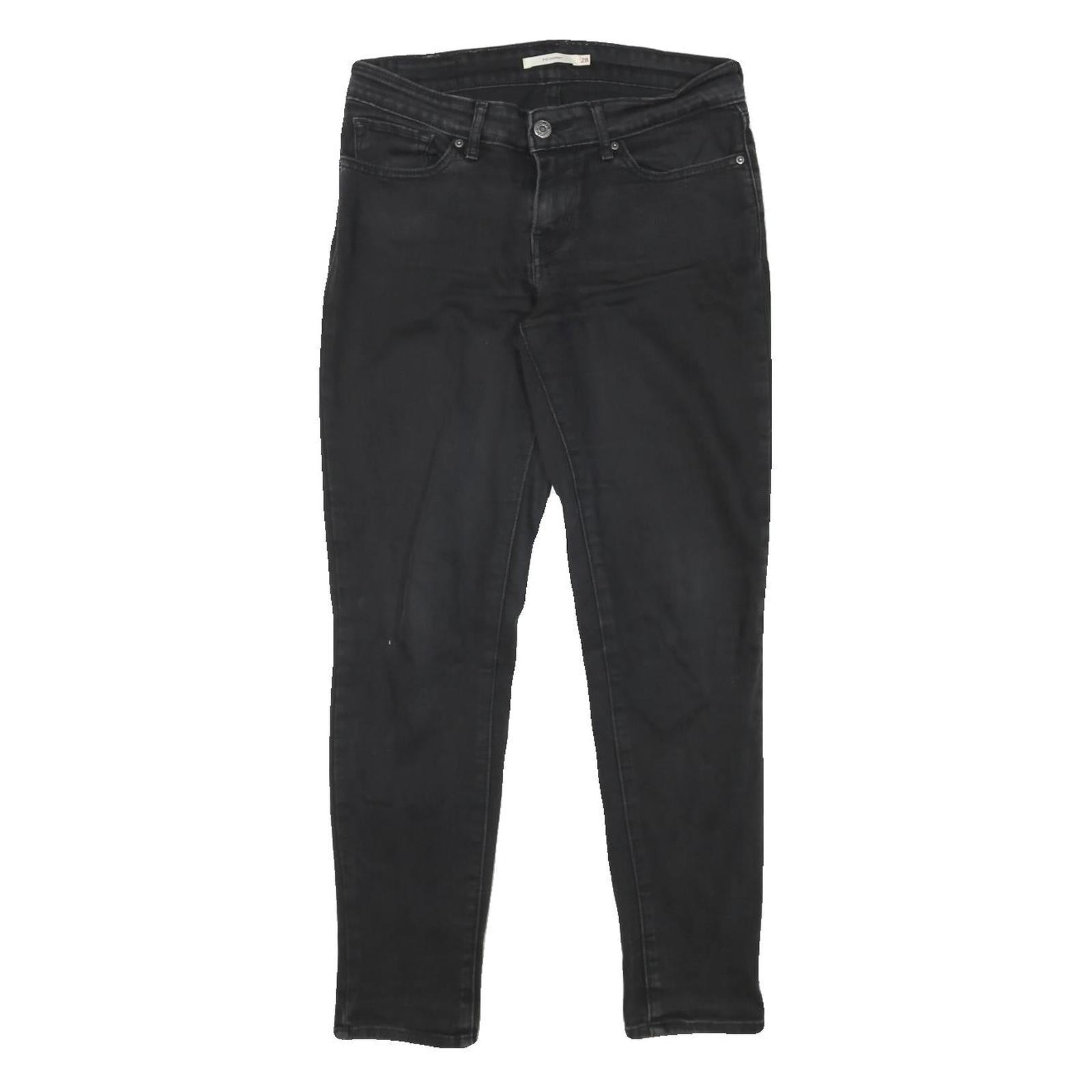 LEVI'S 711 Womens Jeans Black Slim Skinny Denim Medium W28 L28 Stretch Refurbished - N/A refurbished available on Cerqular
