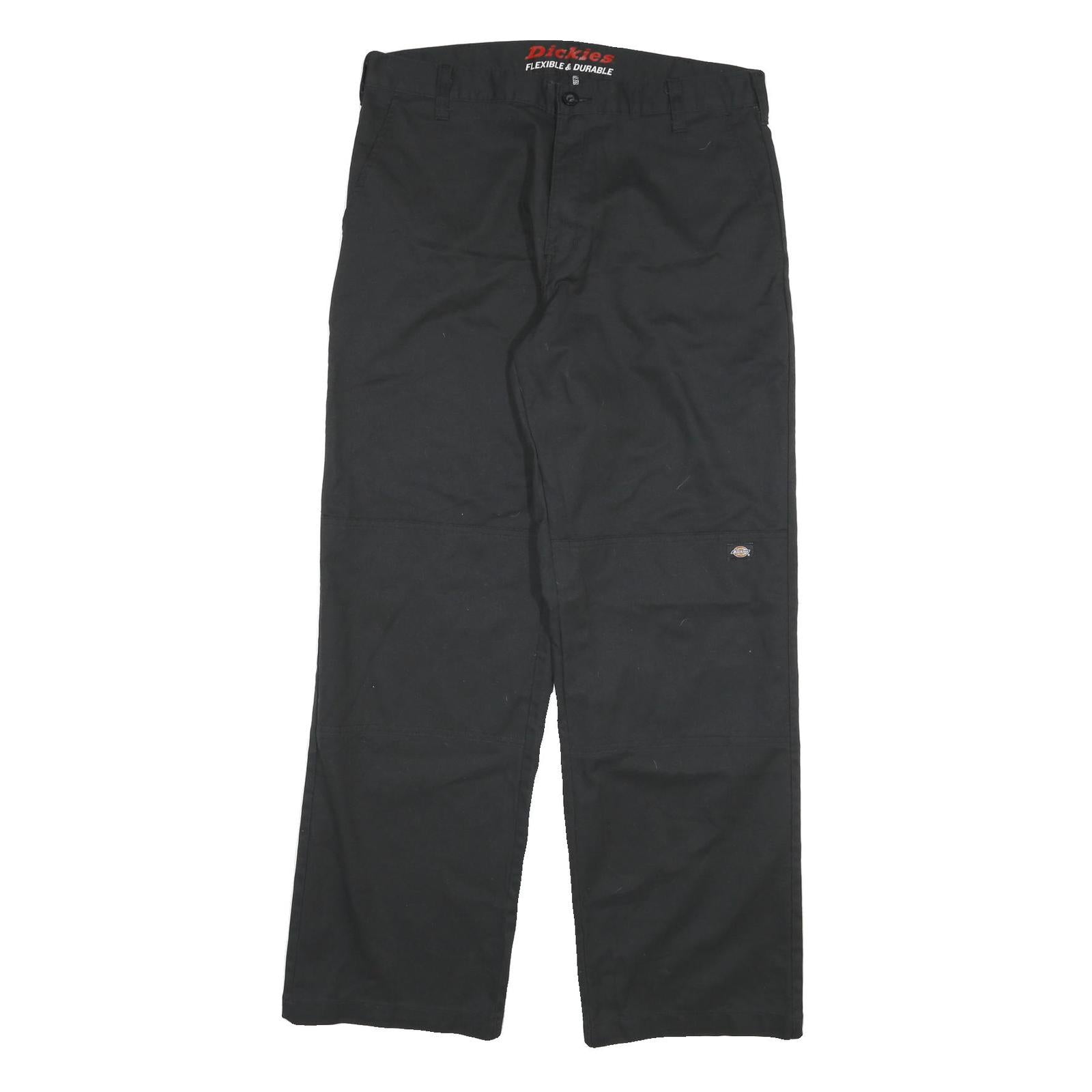 DICKIES Mens Black Cotton Blend Regular Straight Trousers W34 L31 Workwear Zip Refurbished - N/A refurbished available on Cerqular
