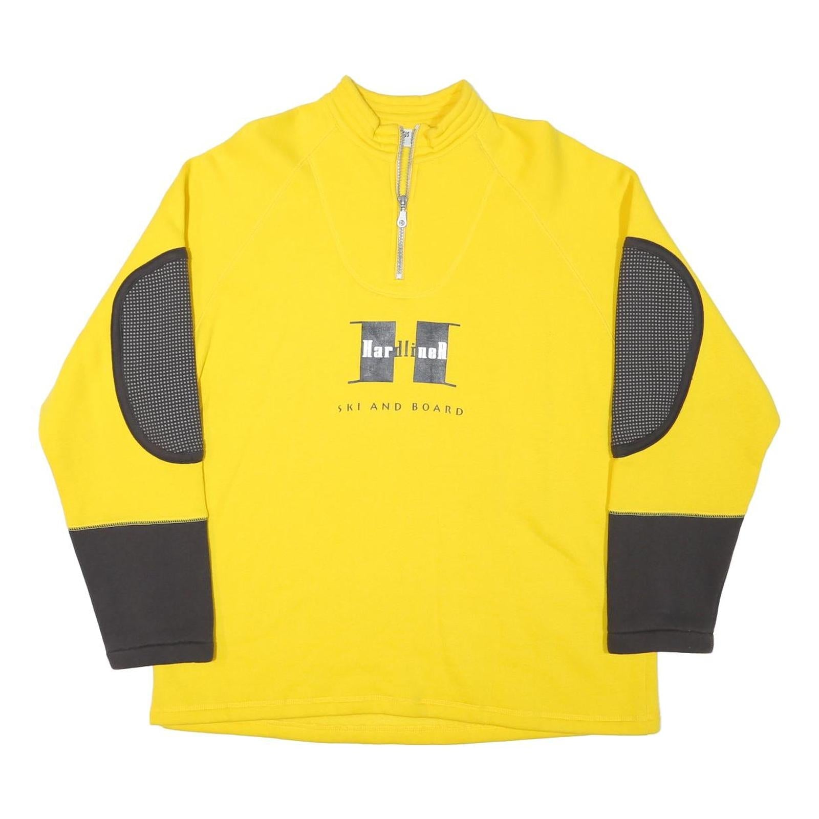 CACTUS Mens Yellow & Charcoal Ski And Board 1/4 Zip Sweatshirt S Pullover Cotton Refurbished - N/A refurbished available on Cerqular