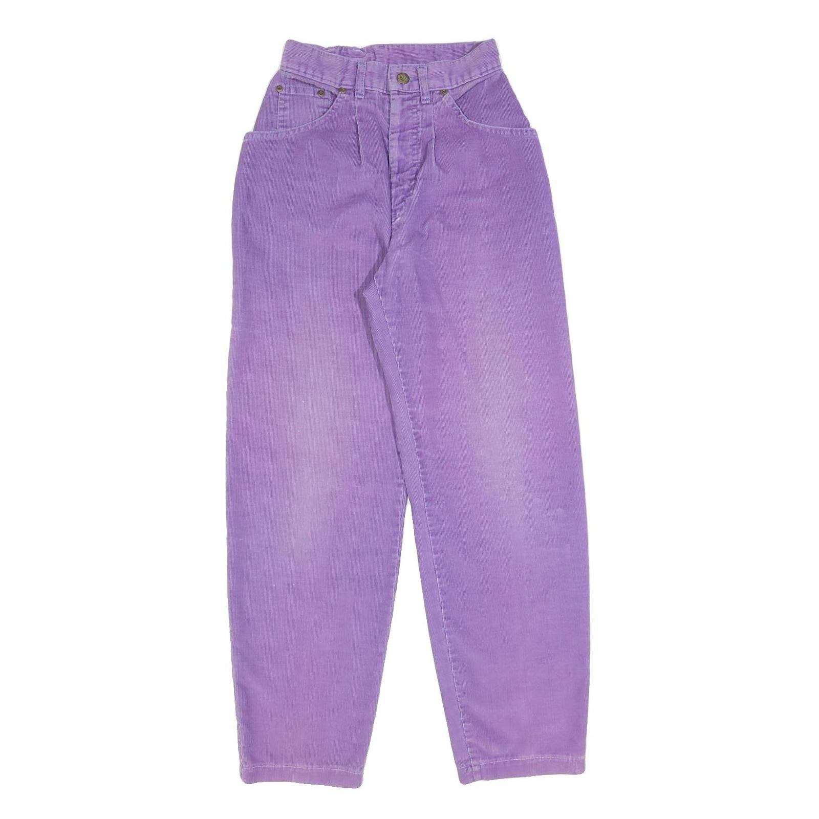 LEE Womens Cotton Blend Purple Relaxed Straight Trousers W22 L28 Casual Comfort Refurbished - N/A refurbished available on Cerqular