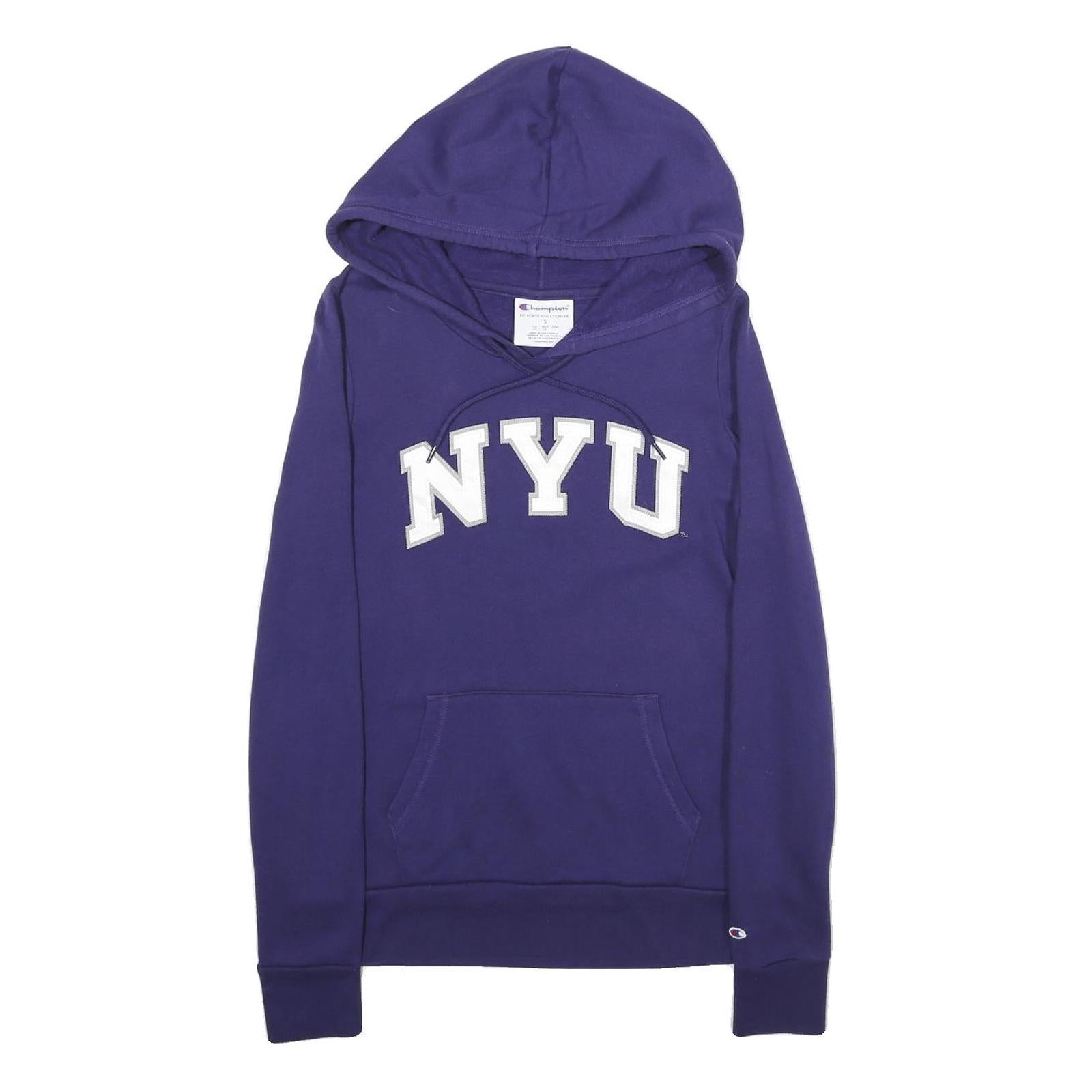 CHAMPION Womens Purple NYU Pullover Hoodie S Cotton Blend Casual Refurbished - N/A refurbished available on Cerqular
