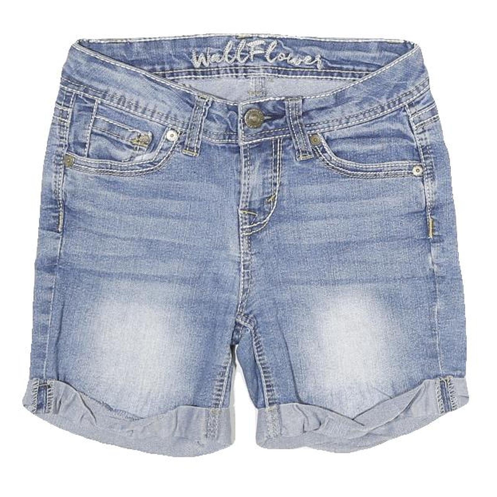 WALLFLOWER Womens Denim Blue Casual Shorts XXS W25 Cotton Blend Refurbished - N/A refurbished available on Cerqular