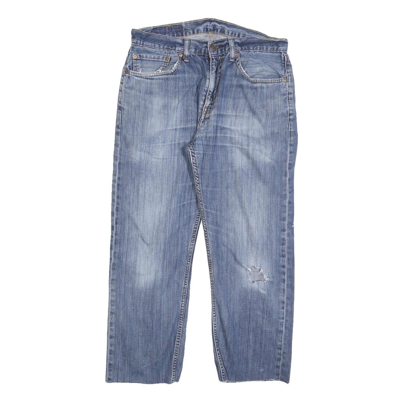 LEVI'S 505 Mens Jeans Blue Regular Straight Denim Medium W33 L24 Classic Zip Refurbished - N/A refurbished available on Cerqular