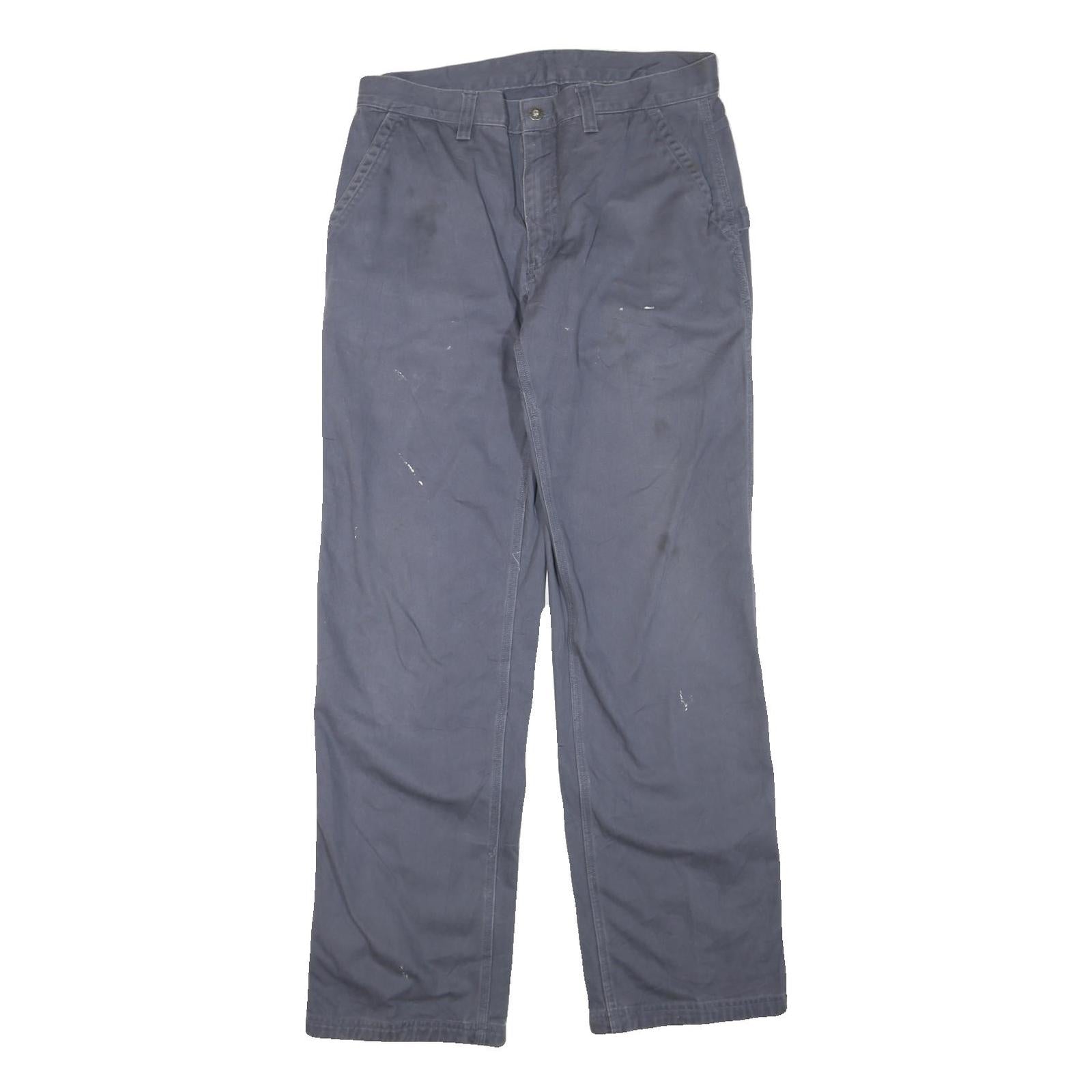 Womens Cotton Blend Regular Fit Straight Blue Trousers W34 L32 Casual Workwear Refurbished - N/A refurbished available on Cerqular