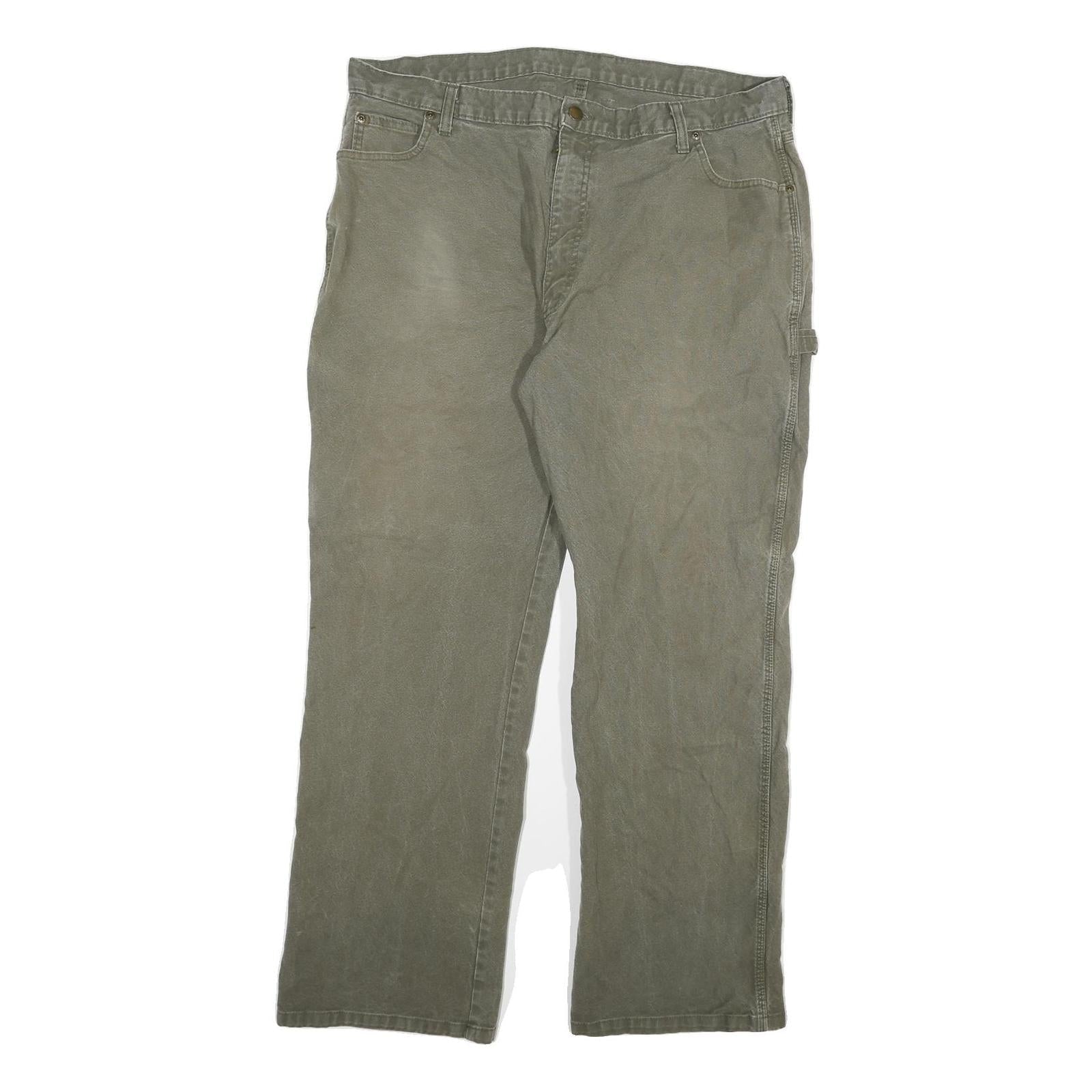 DICKIES Mens Cotton Blend Regular Fit Utility Trousers Olive W38 L30 Workwear Refurbished - N/A refurbished available on Cerqular