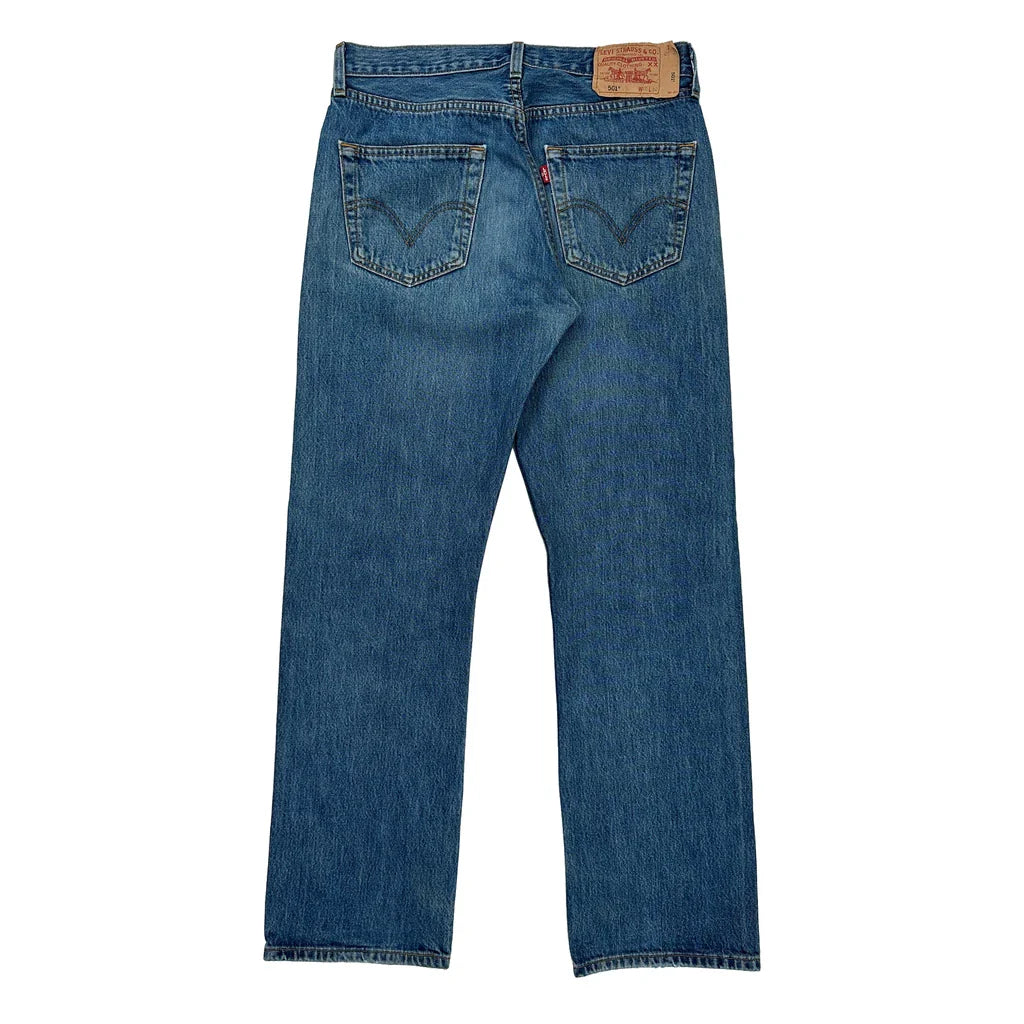 Levis Jeans - 32W 30L Blue Denim Refurbished - Thrifted (note: this is a term often used to describe second- refurbished available on Cerqular