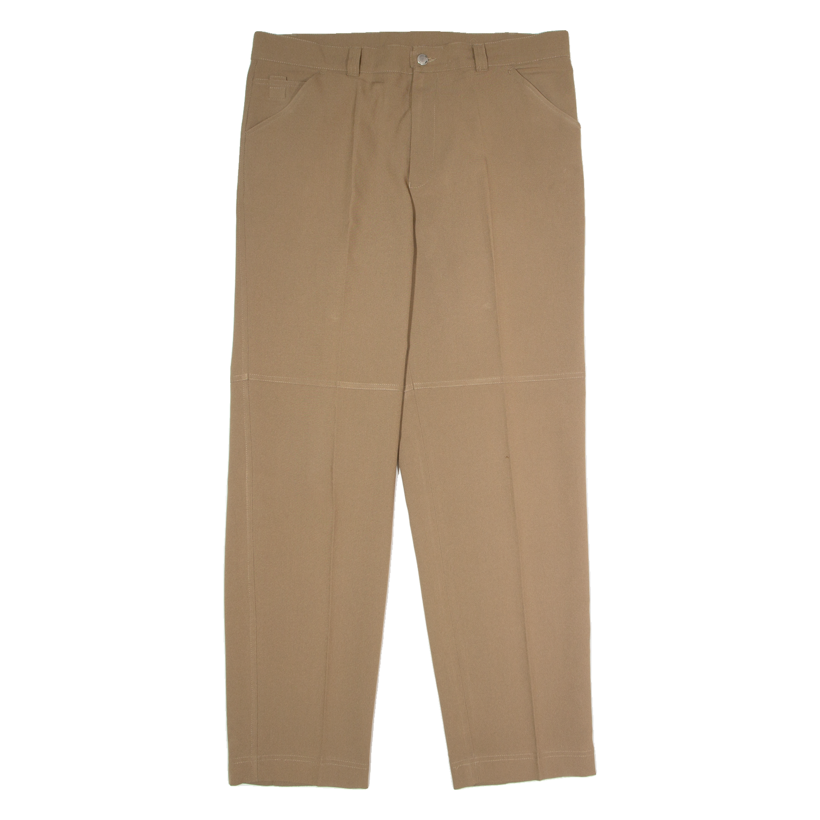 LINEA DUE Pleated Mens Trousers Brown Regular Straight W36 L32 Refurbished - N/A refurbished available on Cerqular