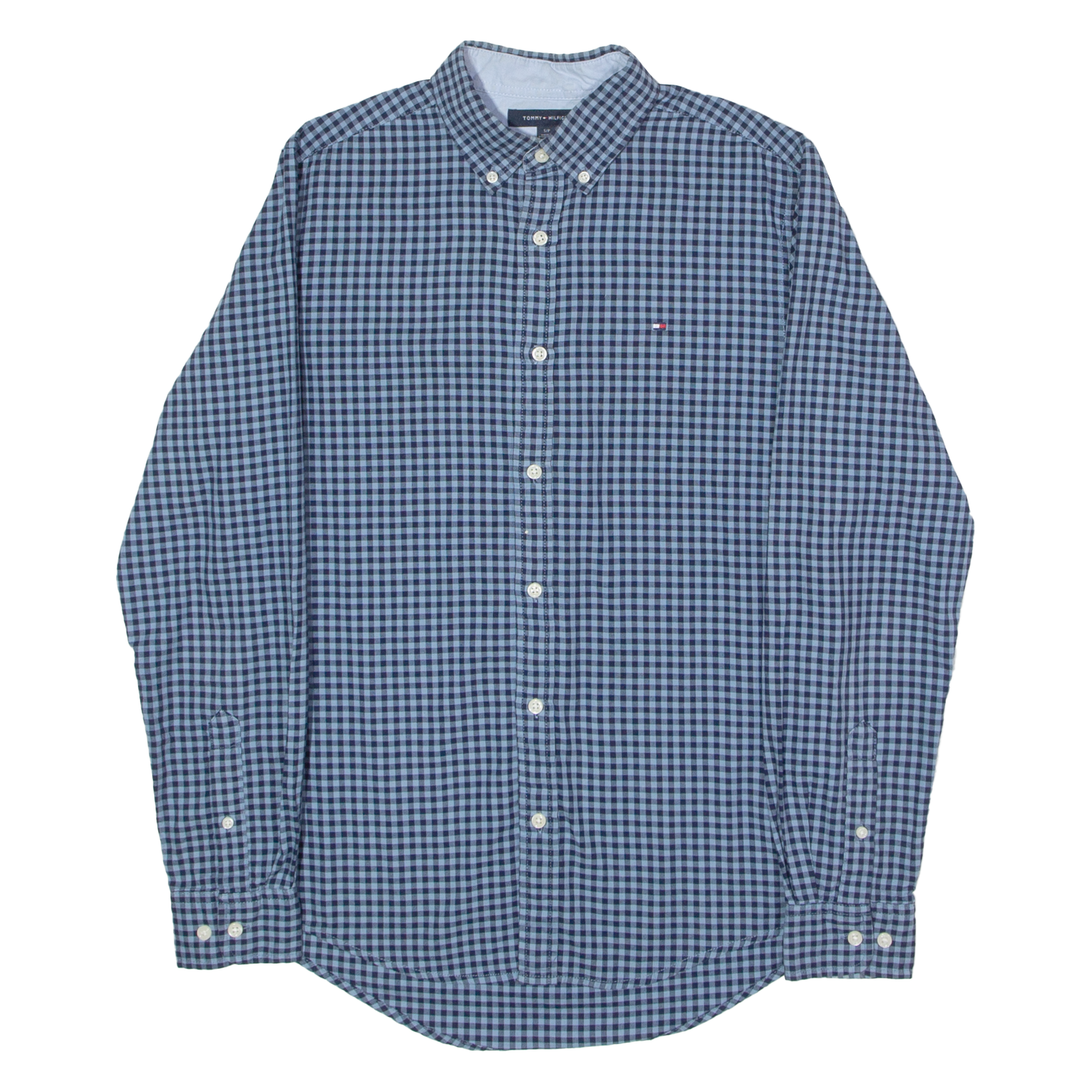 TOMMY HILFIGER Mens Shirt Blue Gingham Long Sleeve S Refurbished - N/A refurbished available on Cerqular