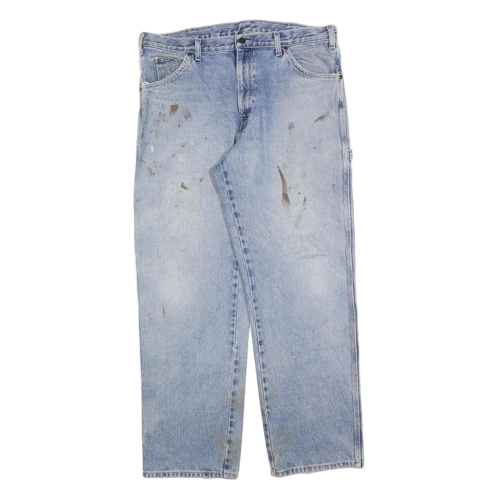 DICKIES Mens Regular Fit Light Blue Denim Jeans W36 L32 Workwear Zip Closure Refurbished - N/A refurbished available on Cerqular