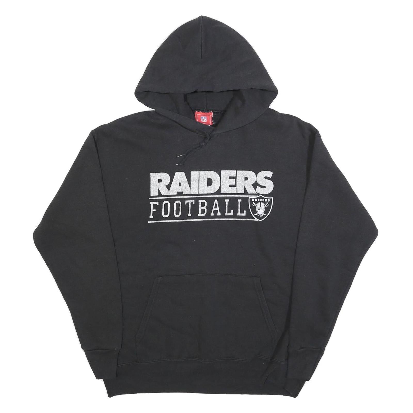 NFL Mens Black Raiders Football Pullover Hoodie L Cotton Blend Sportswear Refurbished - N/A refurbished available on Cerqular