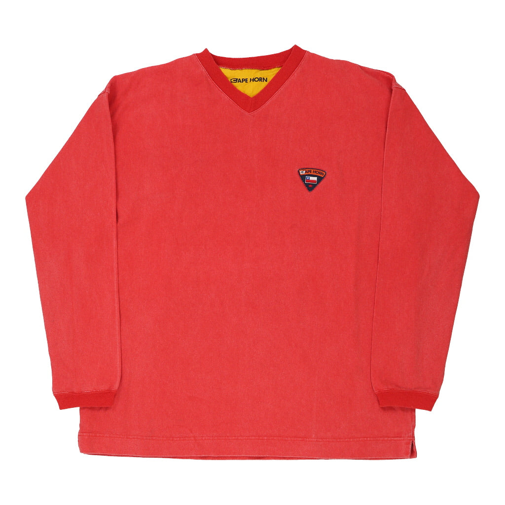 Cape Horn Sweatshirt - 2XL Red Cotton | Size: xx-large Refurbished - Thrifted (note: this is a term often used to describe second- refurbished available on Cerqular