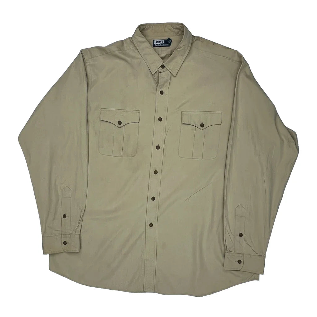 Buy Polo By Ralph Lauren Shirt - 2XL Beige Cotton Refurbished - $40.19 Polo By Ralph Lauren Shirt - 2XL Beige Cotton Refurbished - Thrifted (note: this is a term often used to describe second- refurbished available on Cerqular