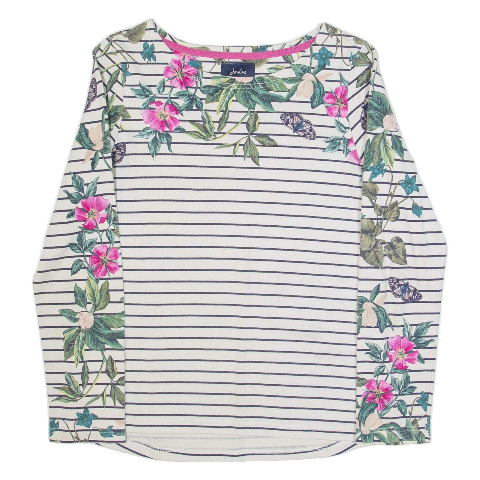 JOULES Womens Patterned Jumper White Striped Tight Knit UK 6 Refurbished - N/A refurbished available on Cerqular