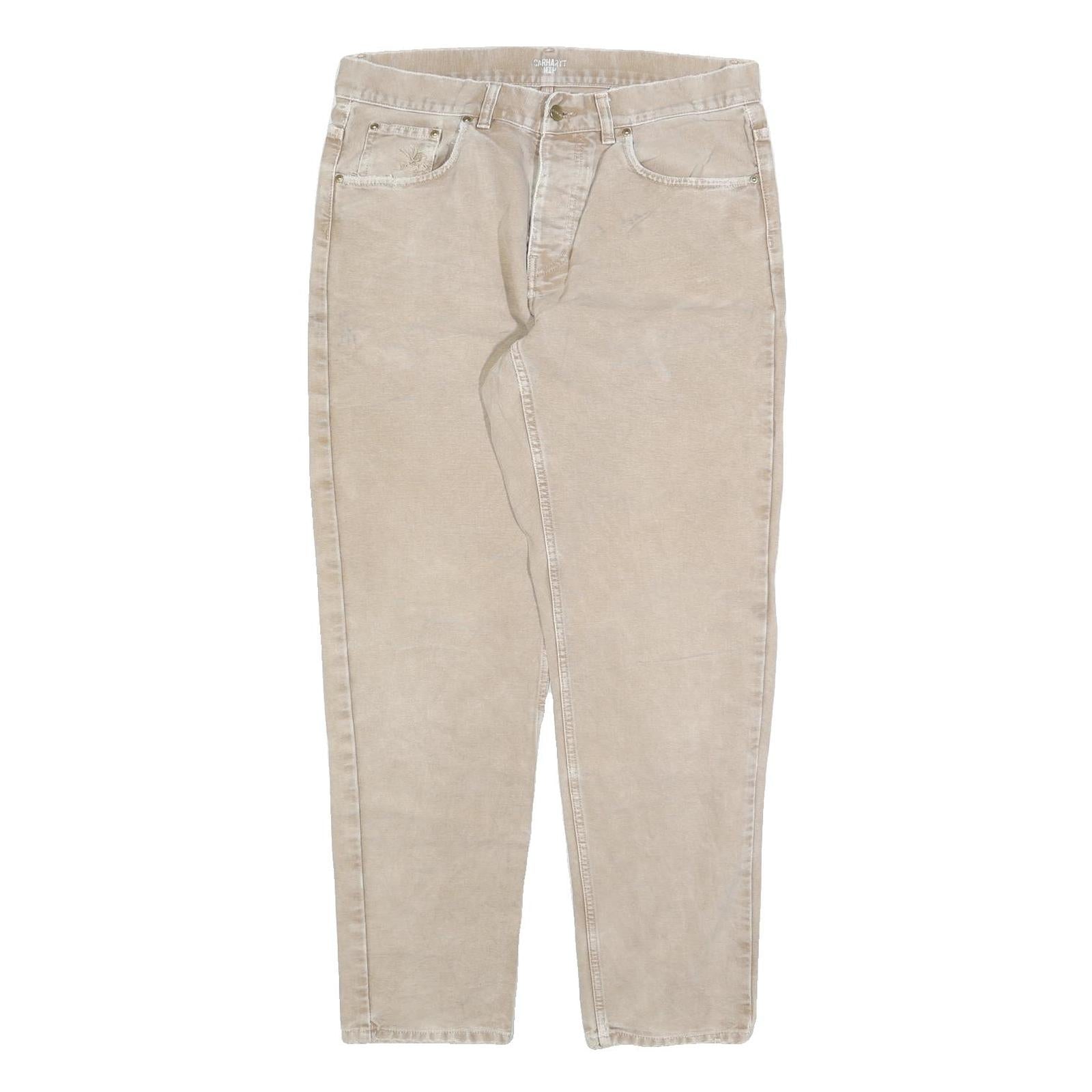 Buy CARHARTT Mens Cotton Blend Beige Relaxed Straight Trousers W34 L30 Workwear Refurbished - $53.29 CARHARTT Mens Cotton Blend Beige Relaxed Straight Trousers W34 L30 Workwear Refurbished - N/A refurbished available on Cerqular