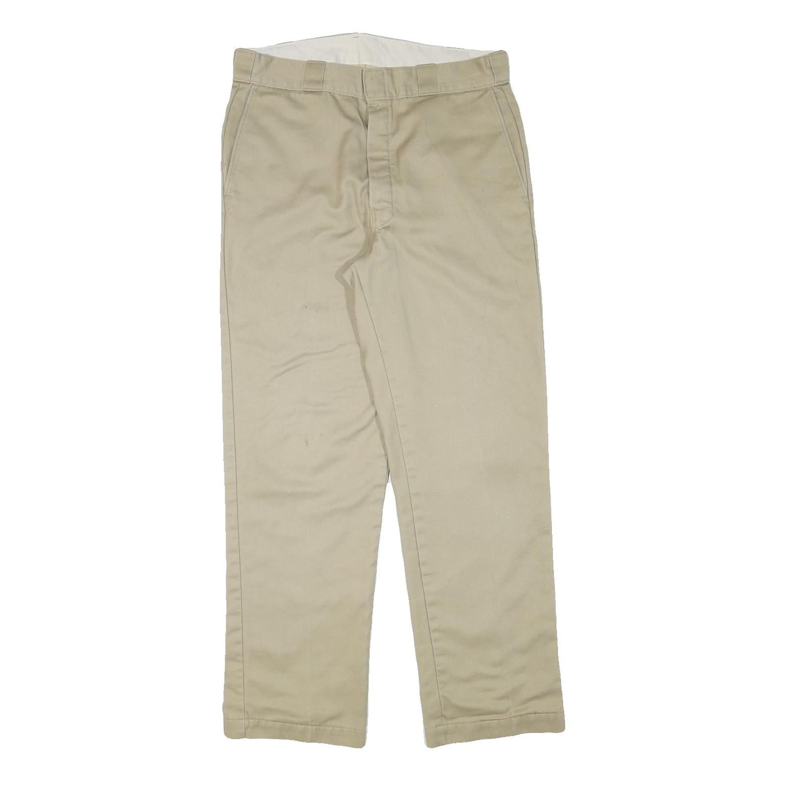 DICKIES Mens Cotton Blend Beige Regular Fit Straight Leg Trousers W34 L31 Refurbished - N/A refurbished available on Cerqular