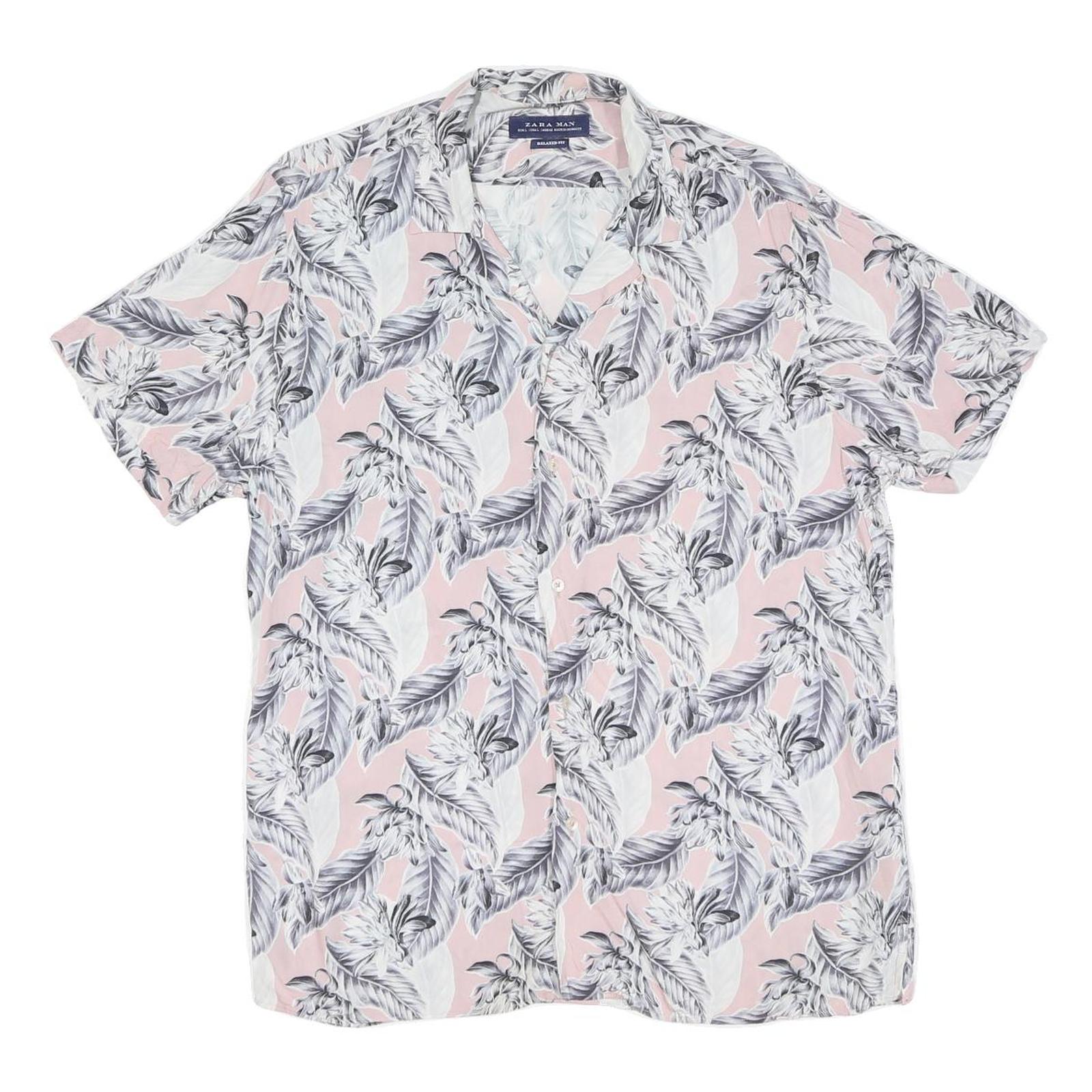 Buy Mens Pink & Grey Floral Pattern Cotton Shirt Size L Casual Summer Short Sleeve Refurbished - $19.49 Mens Pink & Grey Floral Pattern Cotton Shirt Size L Casual Summer Short Sleeve Refurbished - N/A refurbished available on Cerqular